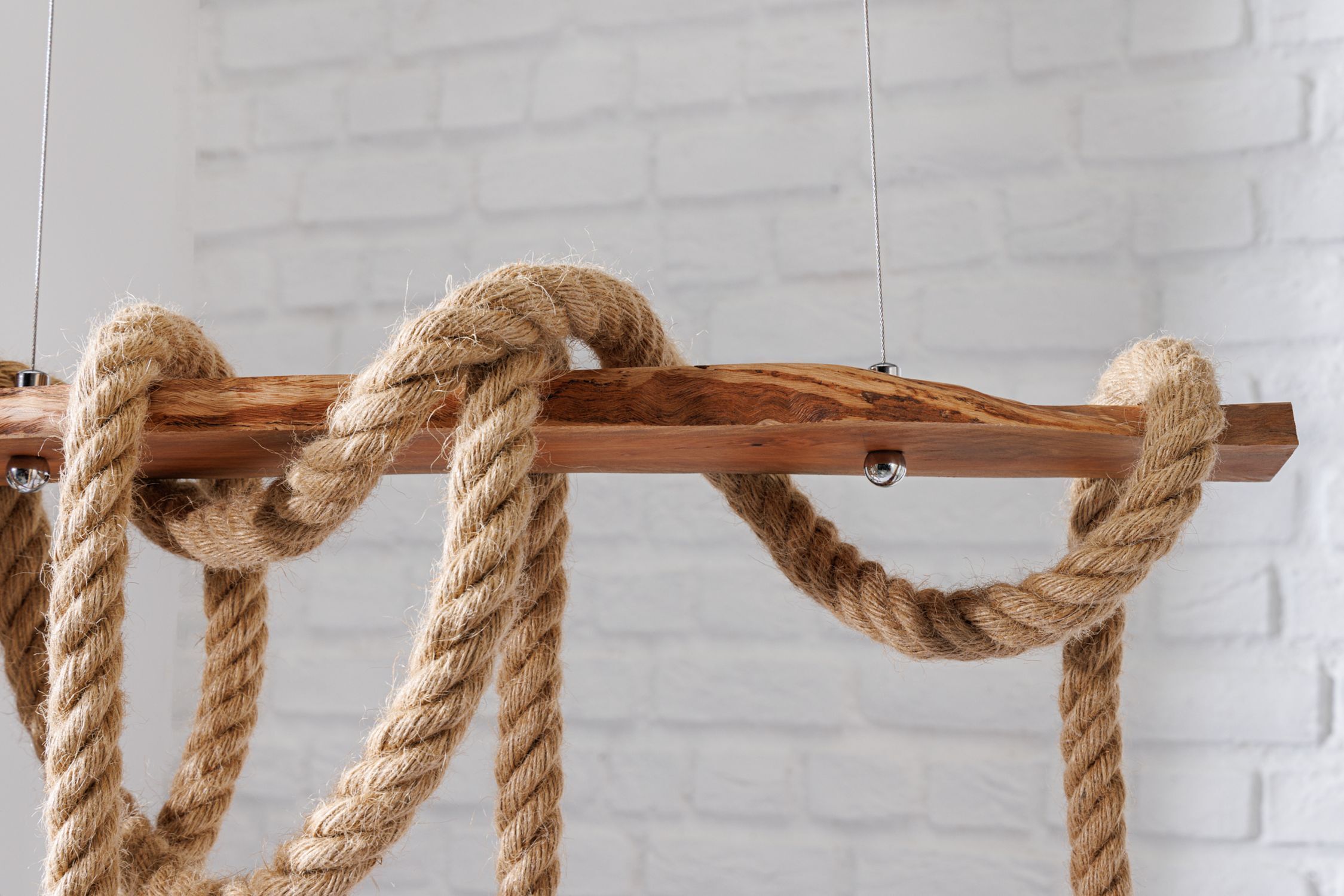 Suspension naturelle Nature 5 flammes L:90 cm E27 Seil