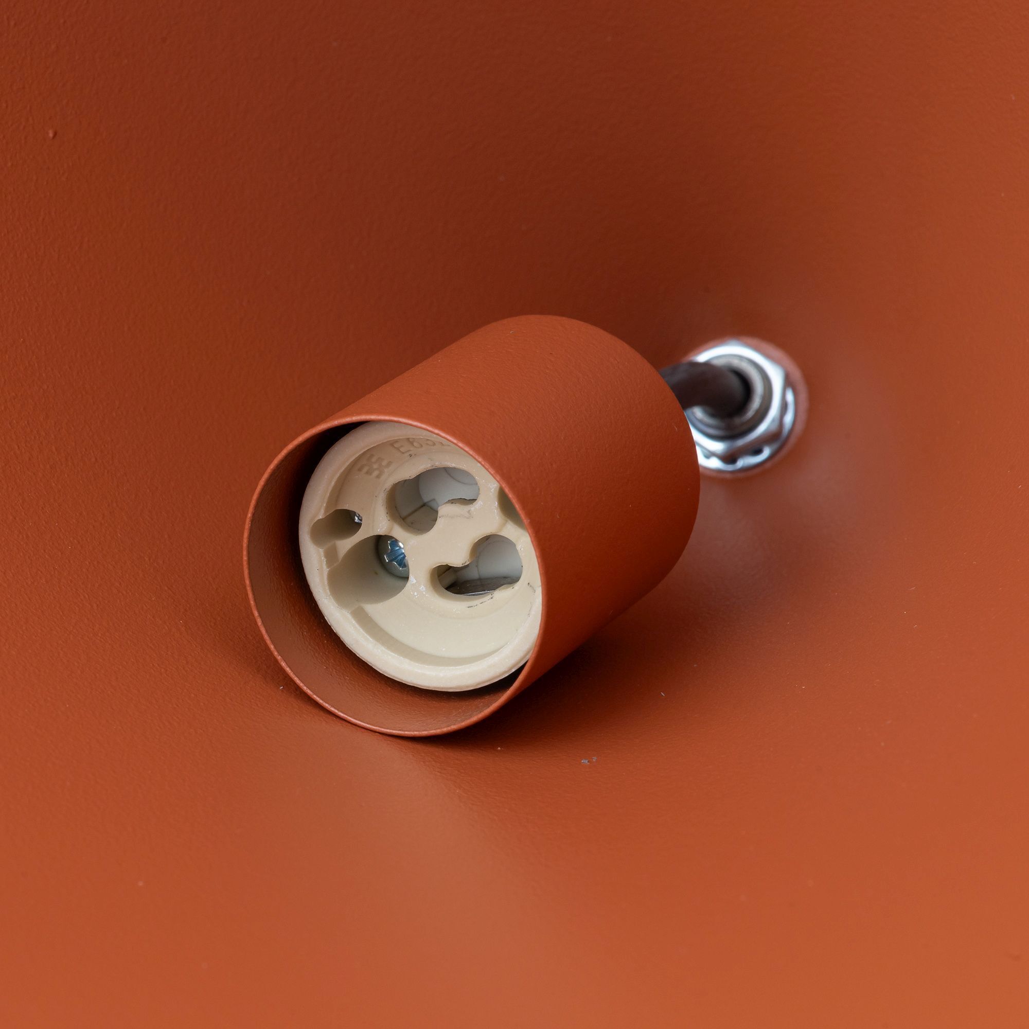 Stilvolle Pendelleuchte Metall GU10 Ø35 cm Terrakotta Lampenschale, E27-Fassung, Wandlampe, Orange, Steckdose/Socket