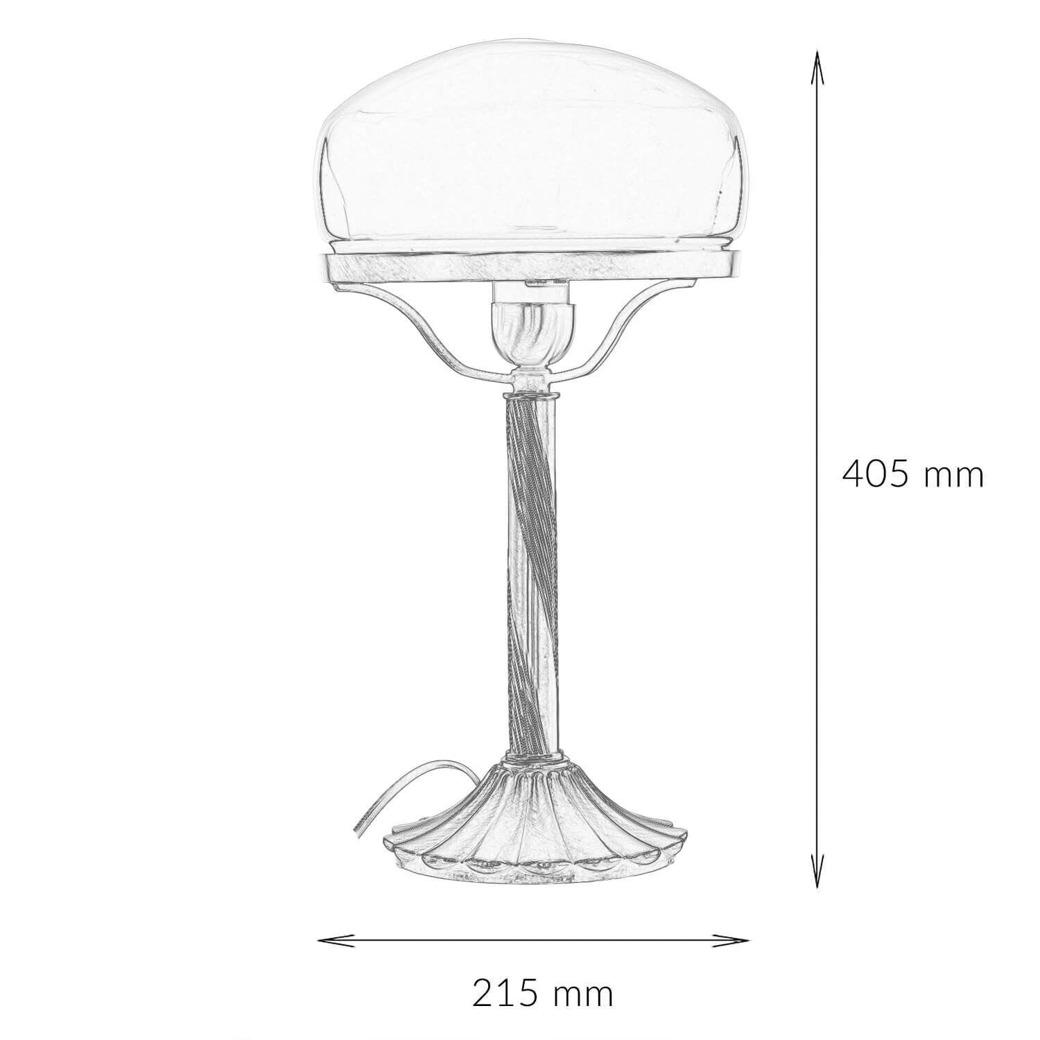 Véritable lampe de table en laiton Abat-jour en verre orange