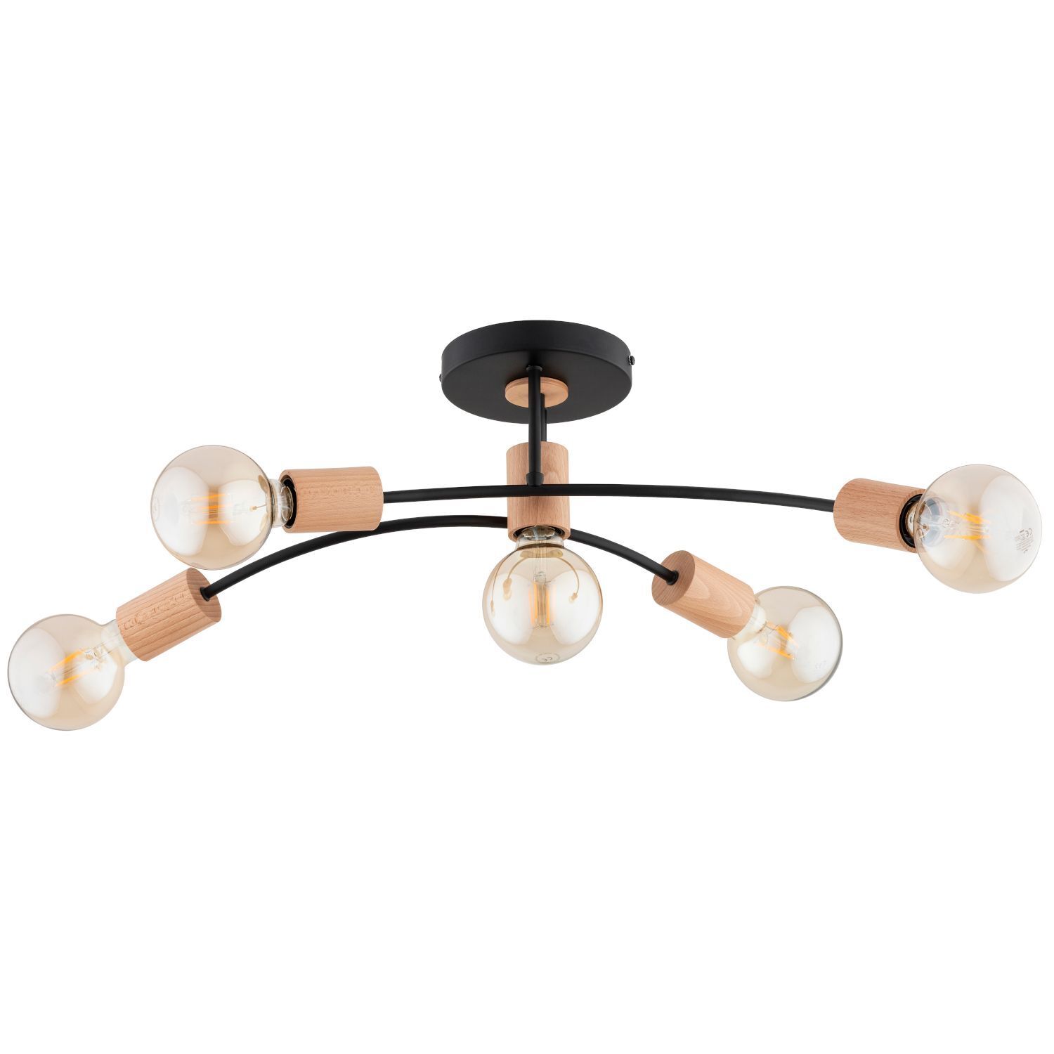 deckenleuchte-badlampe-deckenlampe-aus-metall-gavela-5x-e27-bis-15w-schwarz-holz-fuer-wohnzimmer-flur-bad-metall-holz-le130598-01 Deckenleuchte, Hängeleuchte, E14, Holz, Schwarz