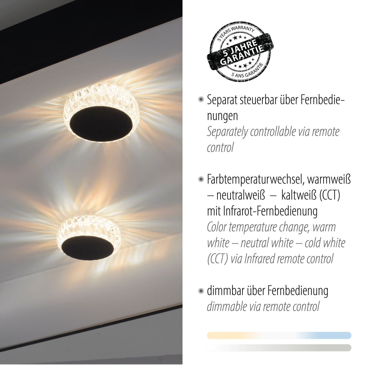 Plafonnier LED noir 2700-5000 K 6295 lm dimmable