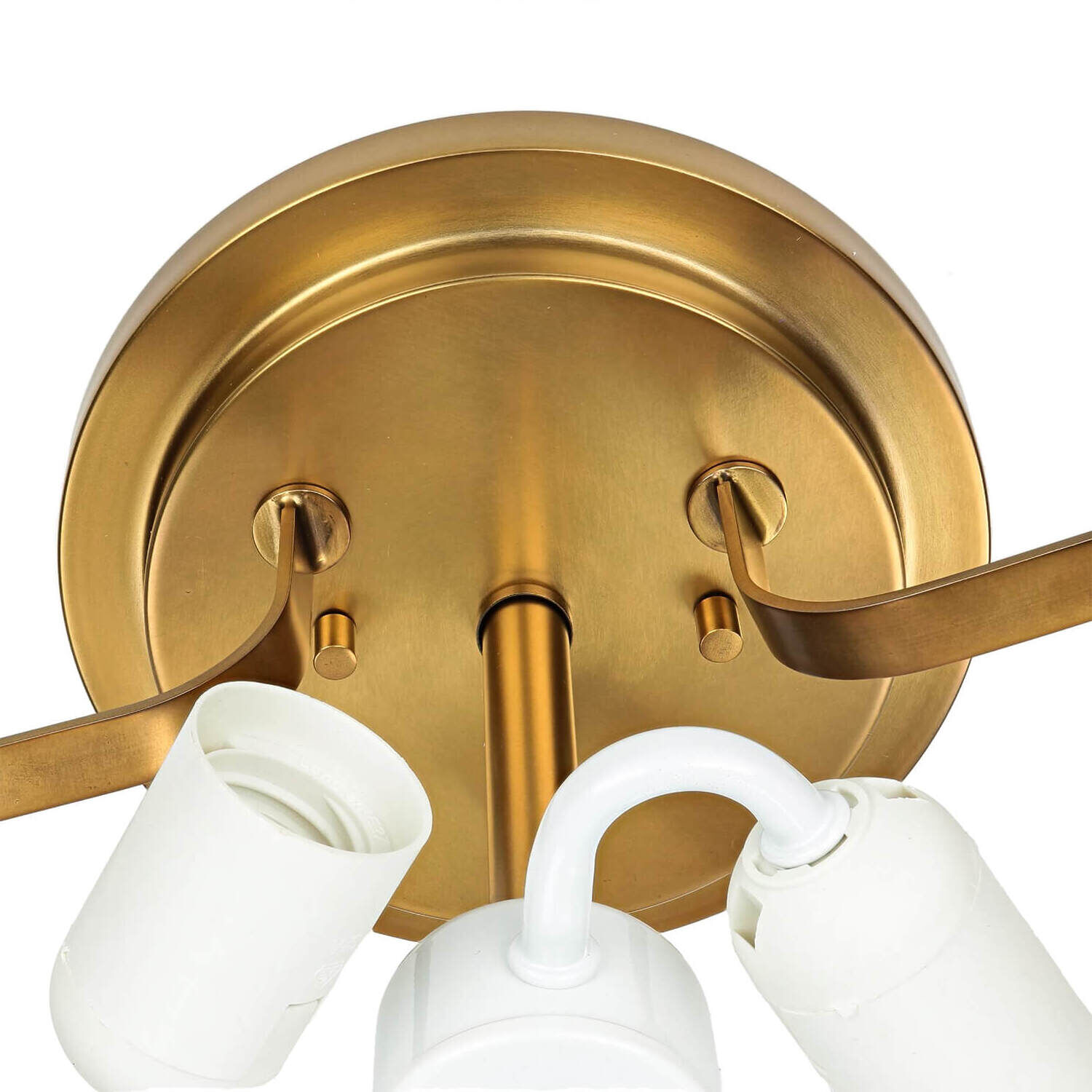 Lampe de plafond blanc laiton antique Art Nouveau éblouissant Bronze