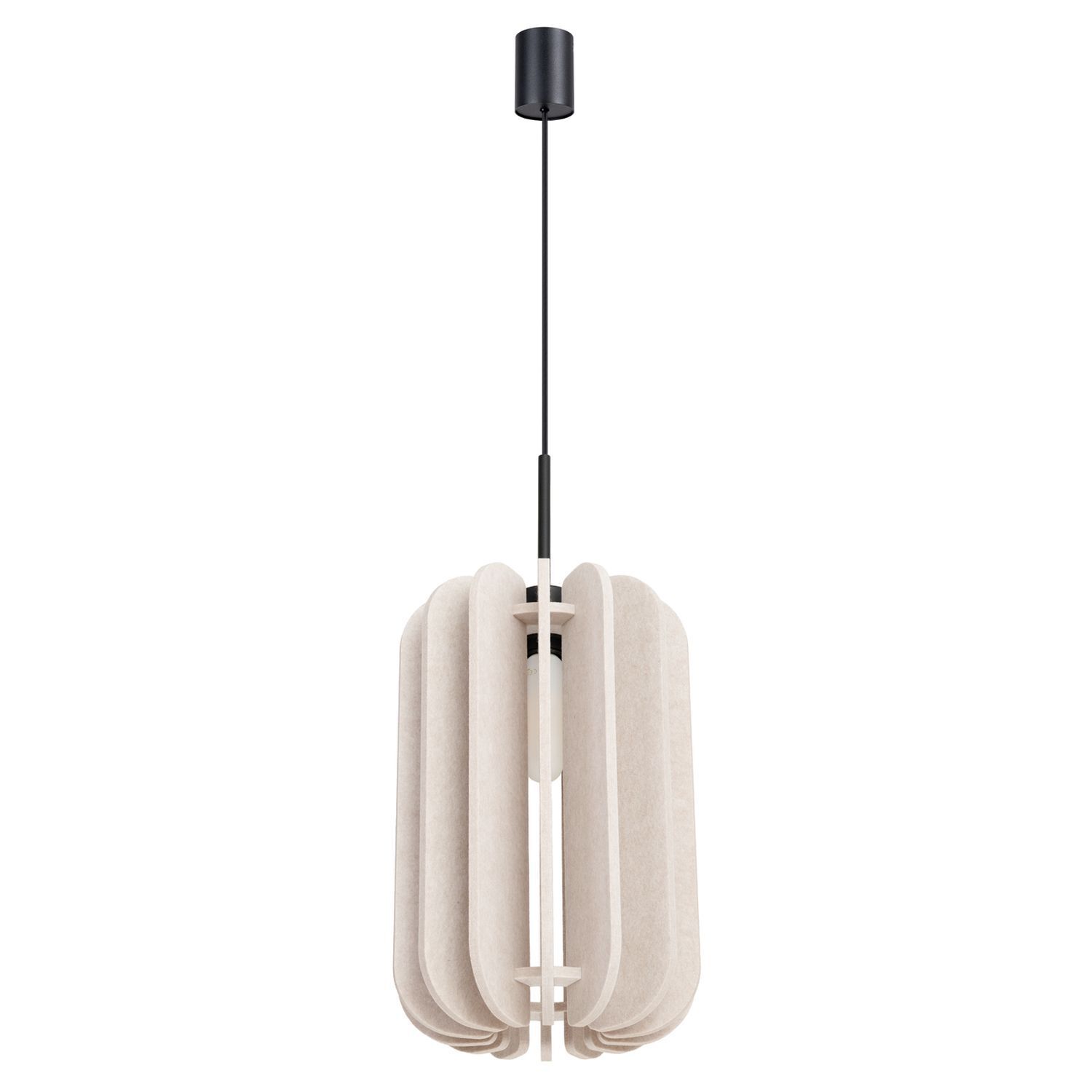 Hängelampe Stahl Filz Grau E27 L:27 cm Schirm Modern