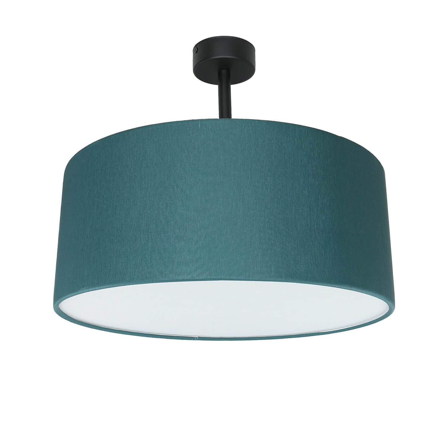Lampe de plafonnier ronde Abat-jour en tissu pétrole E27 Ø40 cm