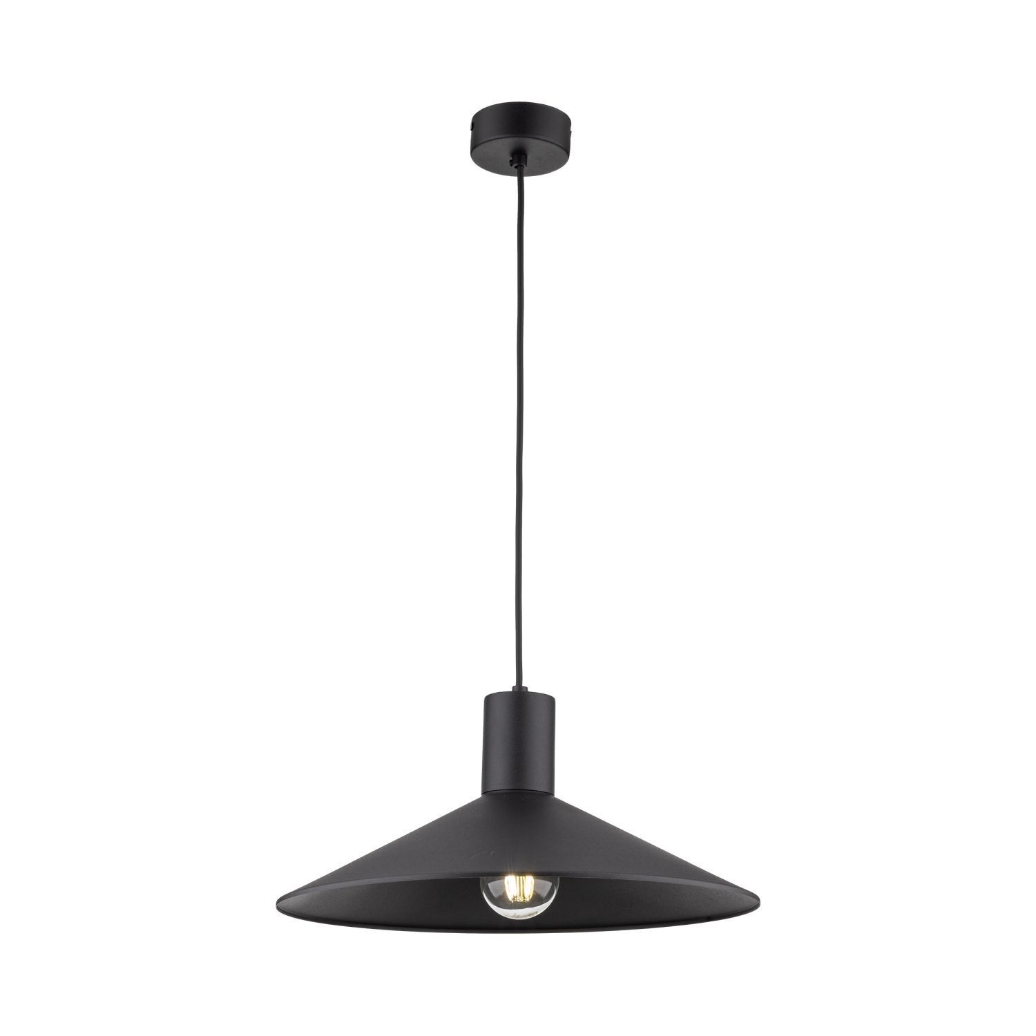 Lampe à suspendre ronde Ø 36 cm Noir Métal E27 Design rétro