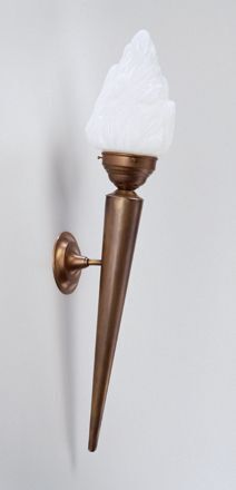 Torche murale décorative en laiton véritable verre E27 H:65 cm