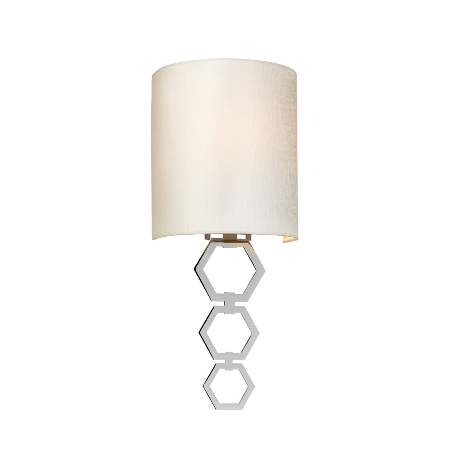 Applique murale tissu abat-jour crème chrome étroit E27