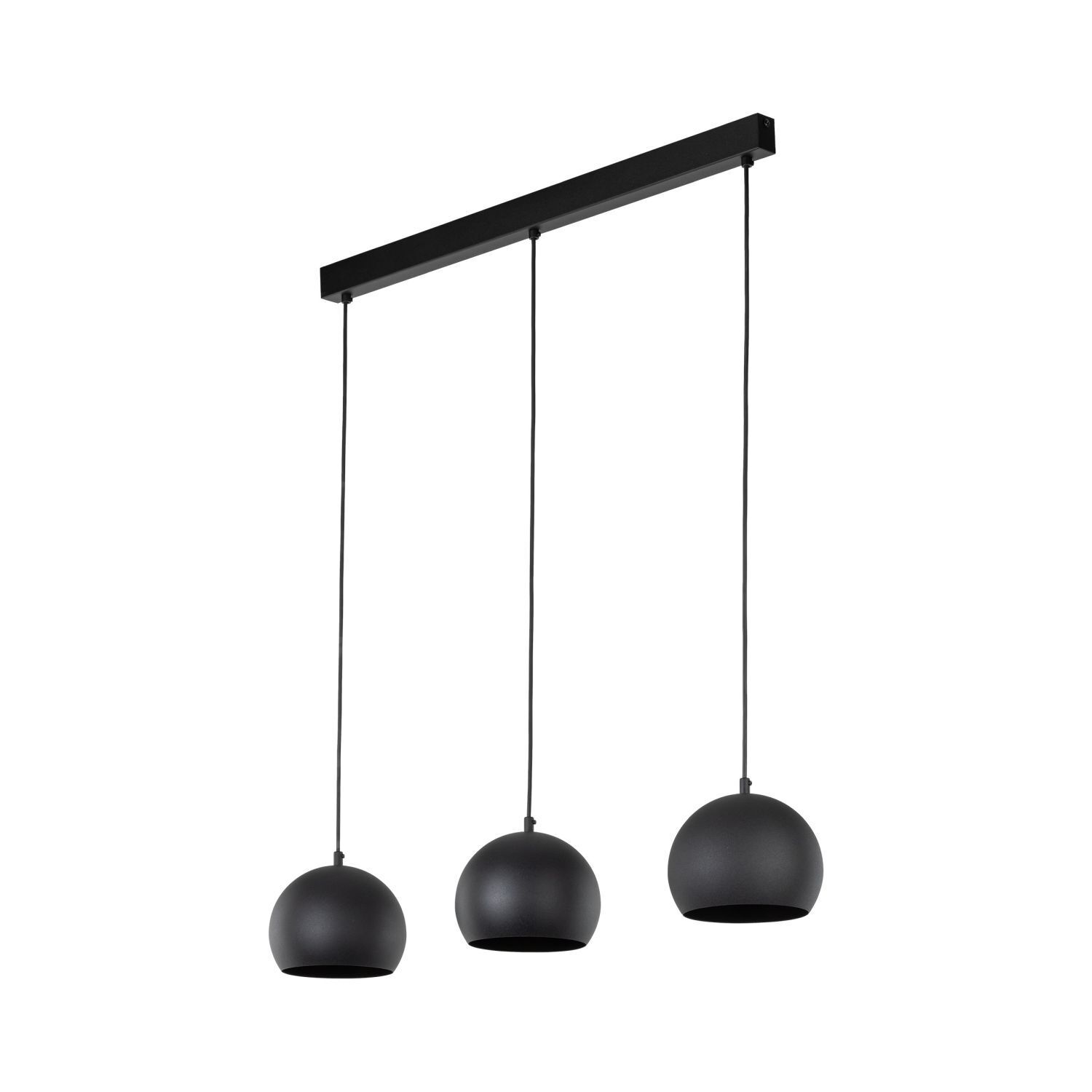 Suspension noire 3 flammes E27 L : 81 cm réglable en hauteur