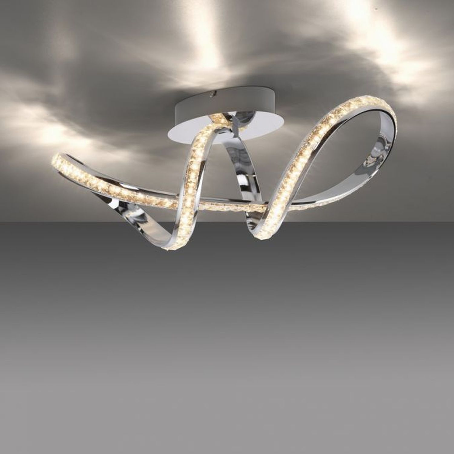 Stilvolle LED Deckenlampe in Chrom dimmbar 30 W L:65 cm Deckenleuchte