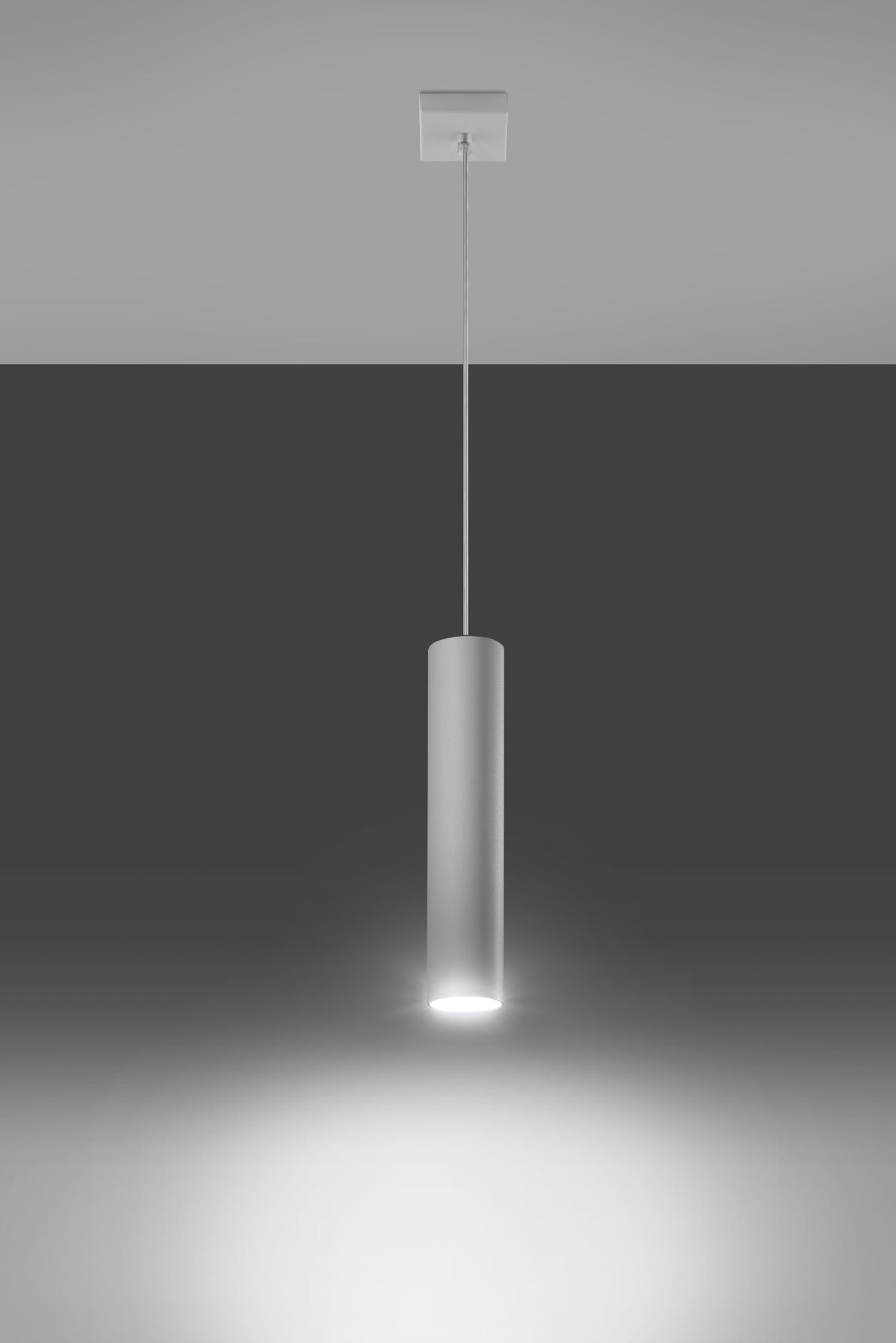 Lampe à suspendre Blanc Métal Ø 6 cm Cylindre GU10 étroit