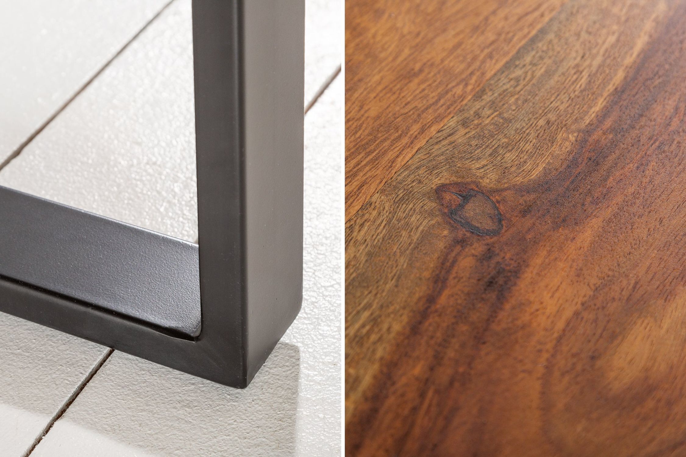 Table basse en bois de sheesham et métal 100 x 60 cm Holz, Innenarchitektur, Hartholz, Fußboden, Bodenbeläge