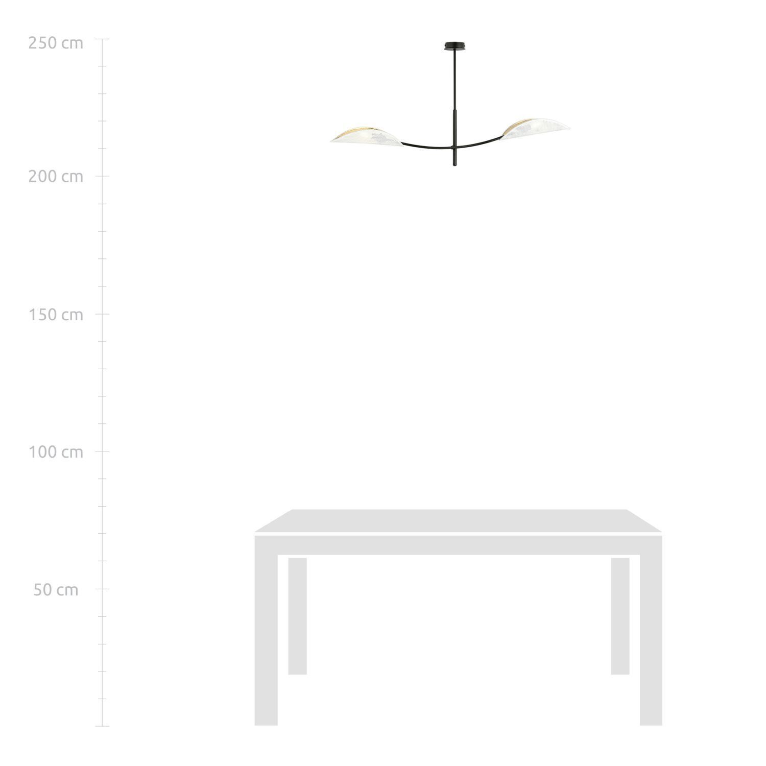Plafonnier blanc or noir L : 103 cm pivotant 2x E14
