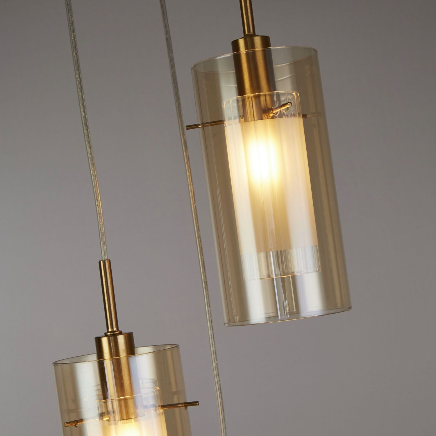 Suspension 3 flammes E14 D : 26 cm Verre Métal Moderne
