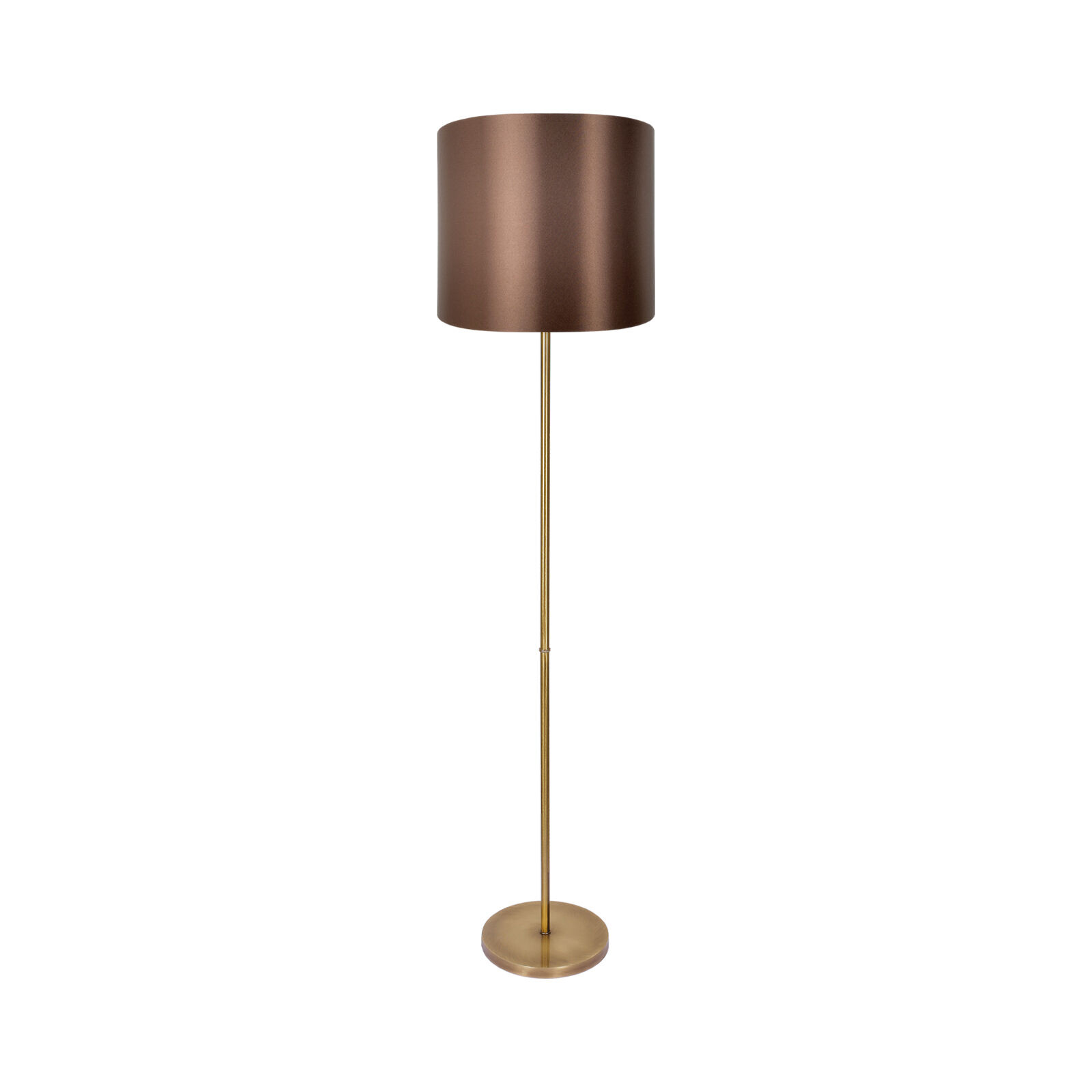Lampadaire E27 160,5 cm en bronze clair brun laiton tissu