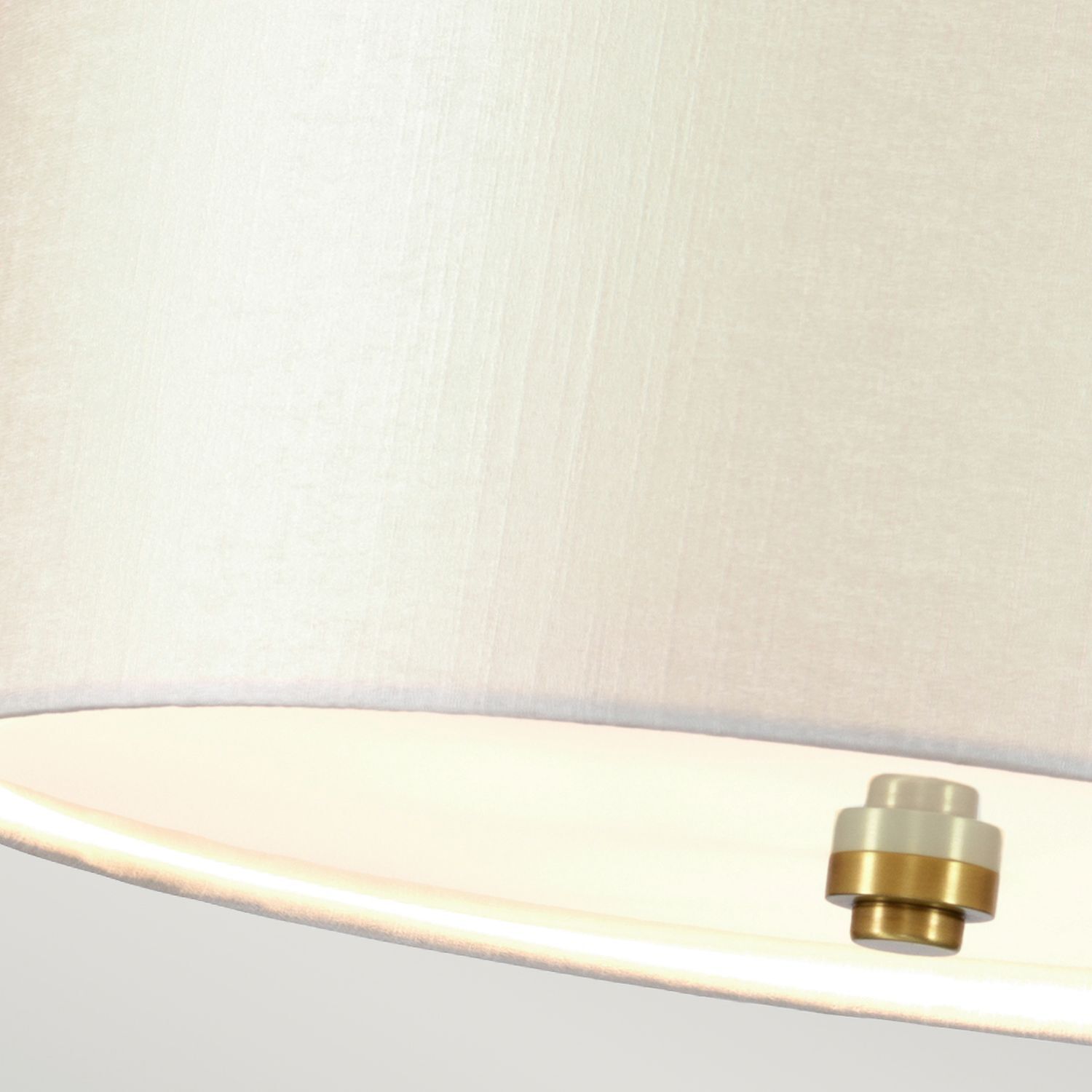 Plafonnier tissu rond en laiton crème antique