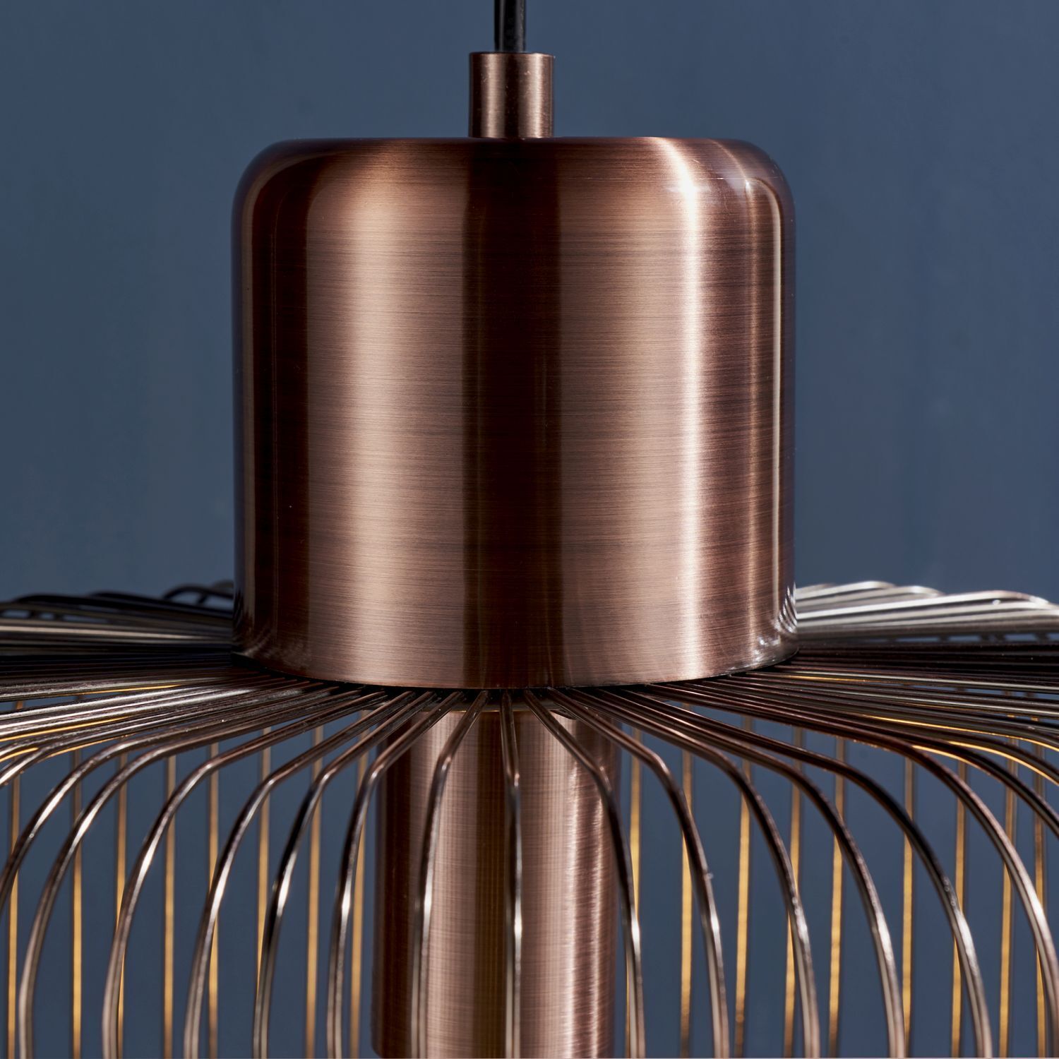 Lampe à suspendre en métal Ø 30 cm en cuivre antique Industrial E27