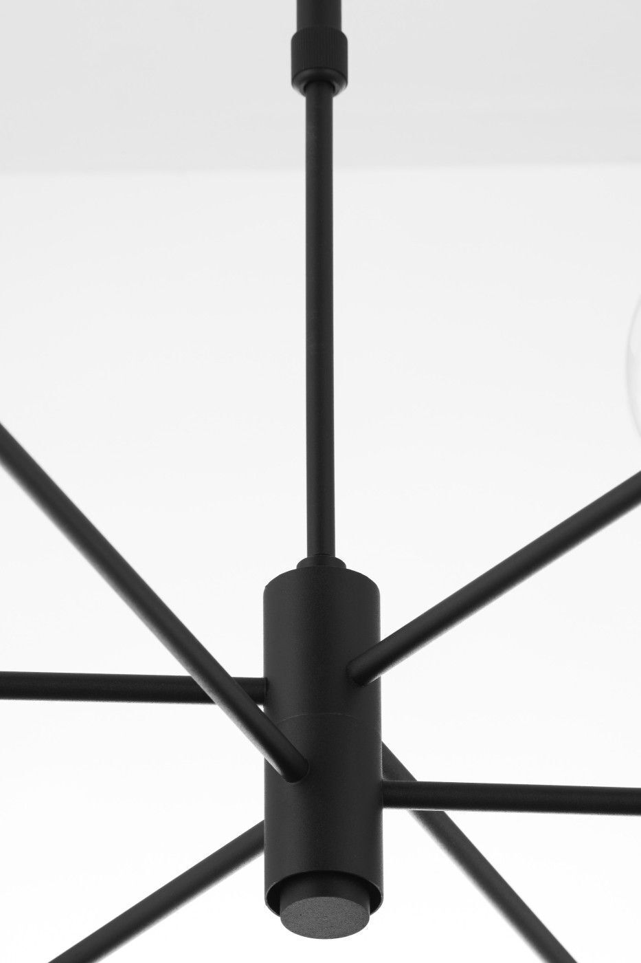 Plafonnier noir métal verre L:94 cm G9 GU10 6-flmg