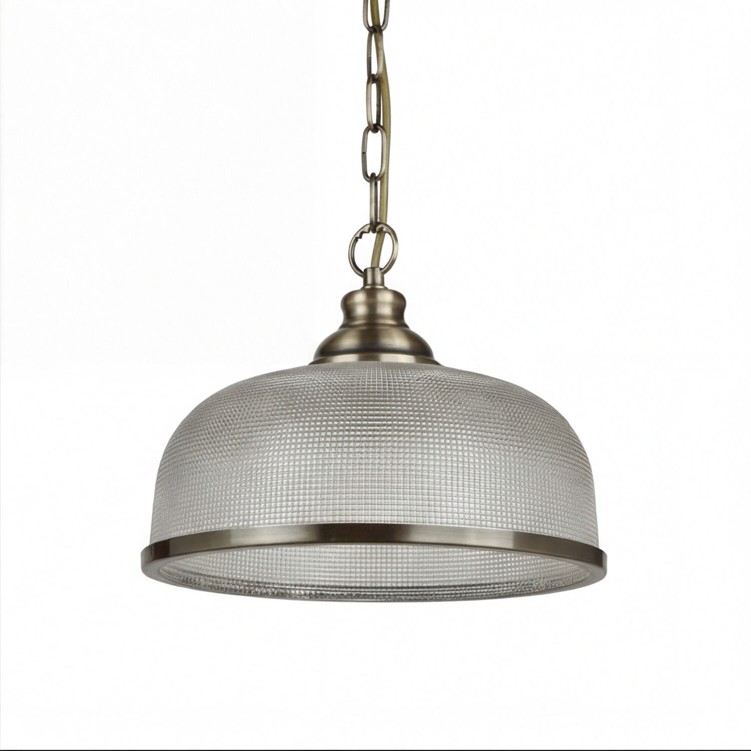 Hängeleuchte, Metall, Messing, Glas, Kette