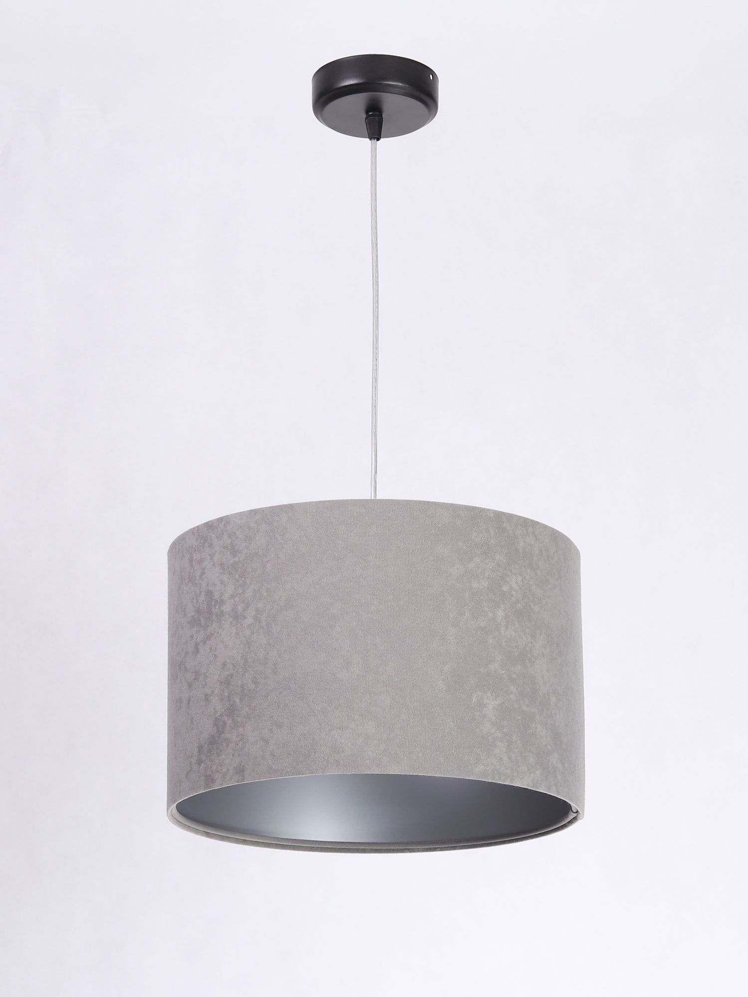 Suspension ronde Blanc Gris Argent Tissu Table de salle à manger