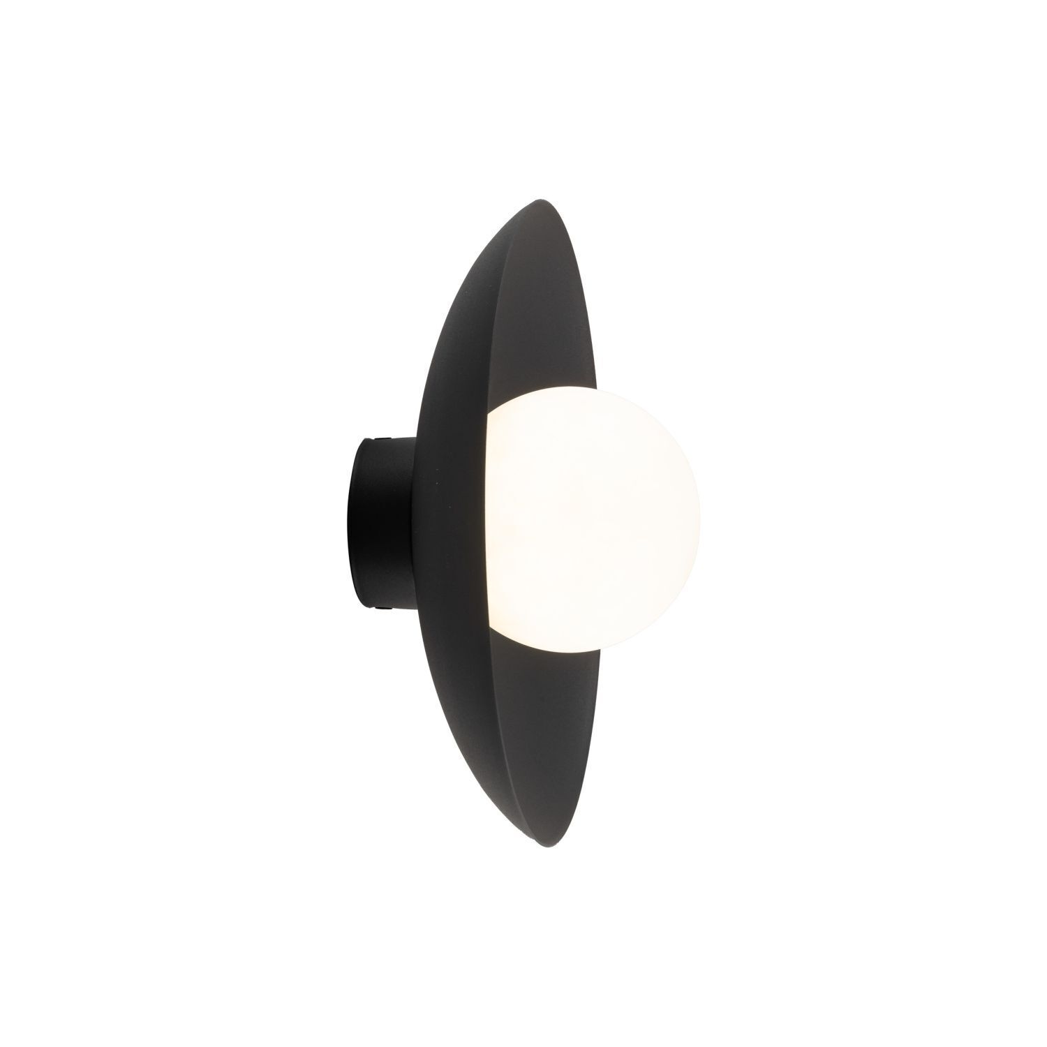 Applique Blendarme Noir Métal Verre G9 Ø28 cm