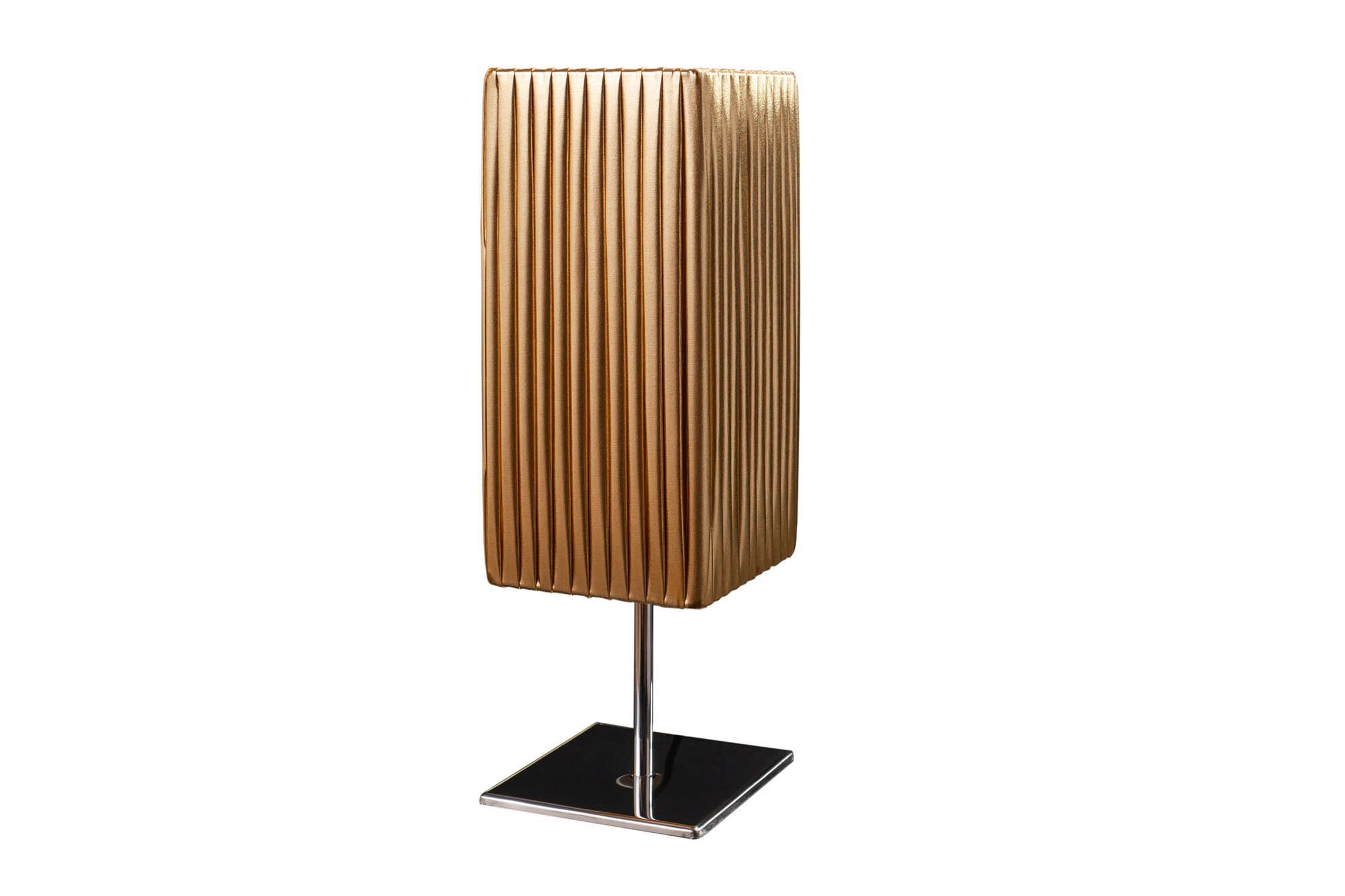 Lampe de table tissu métal H:44 cm E27 en noir or