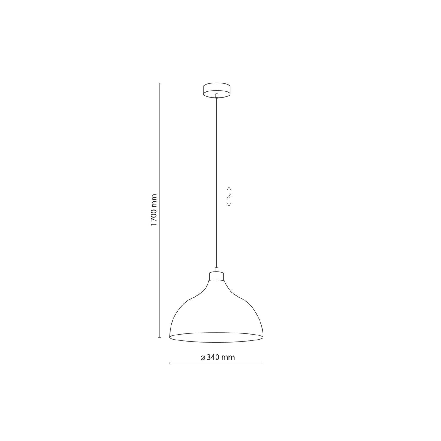 Lampe à suspendre métal bois Ø 34 cm Retro Beige E27
