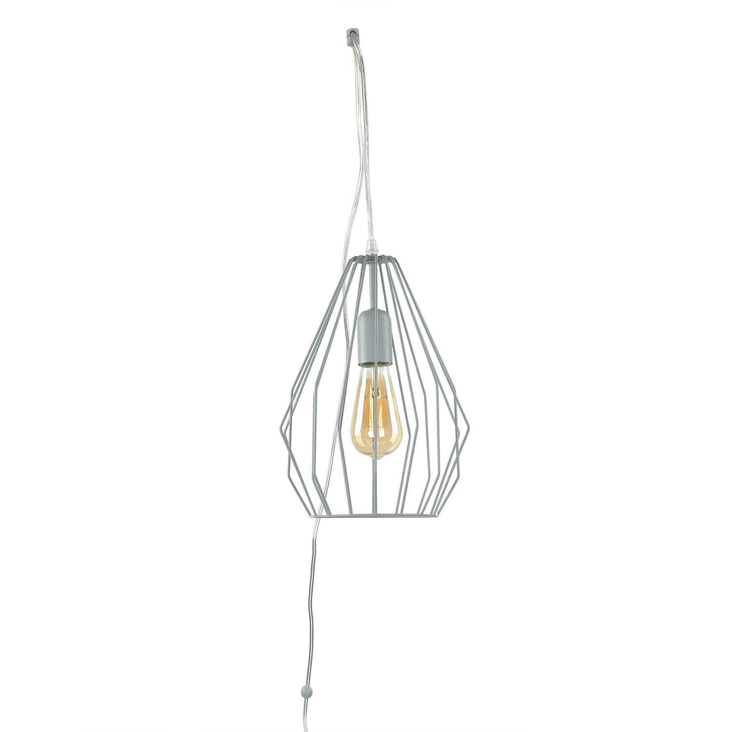 Lampe à suspendre avec fiche Câble de 5,5 m Gris flexible Lampe, Licht