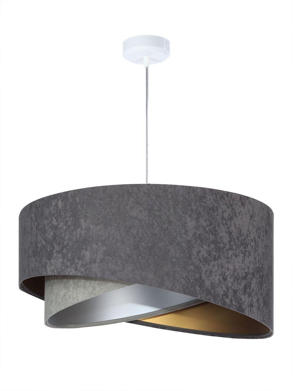 Lampe à suspendre Gris Argent Or Ø 50 cm Abat-jour en tissu Lampe, Deckenventilator, Gerät, Elektrisches Gerät, Deckenleuchte