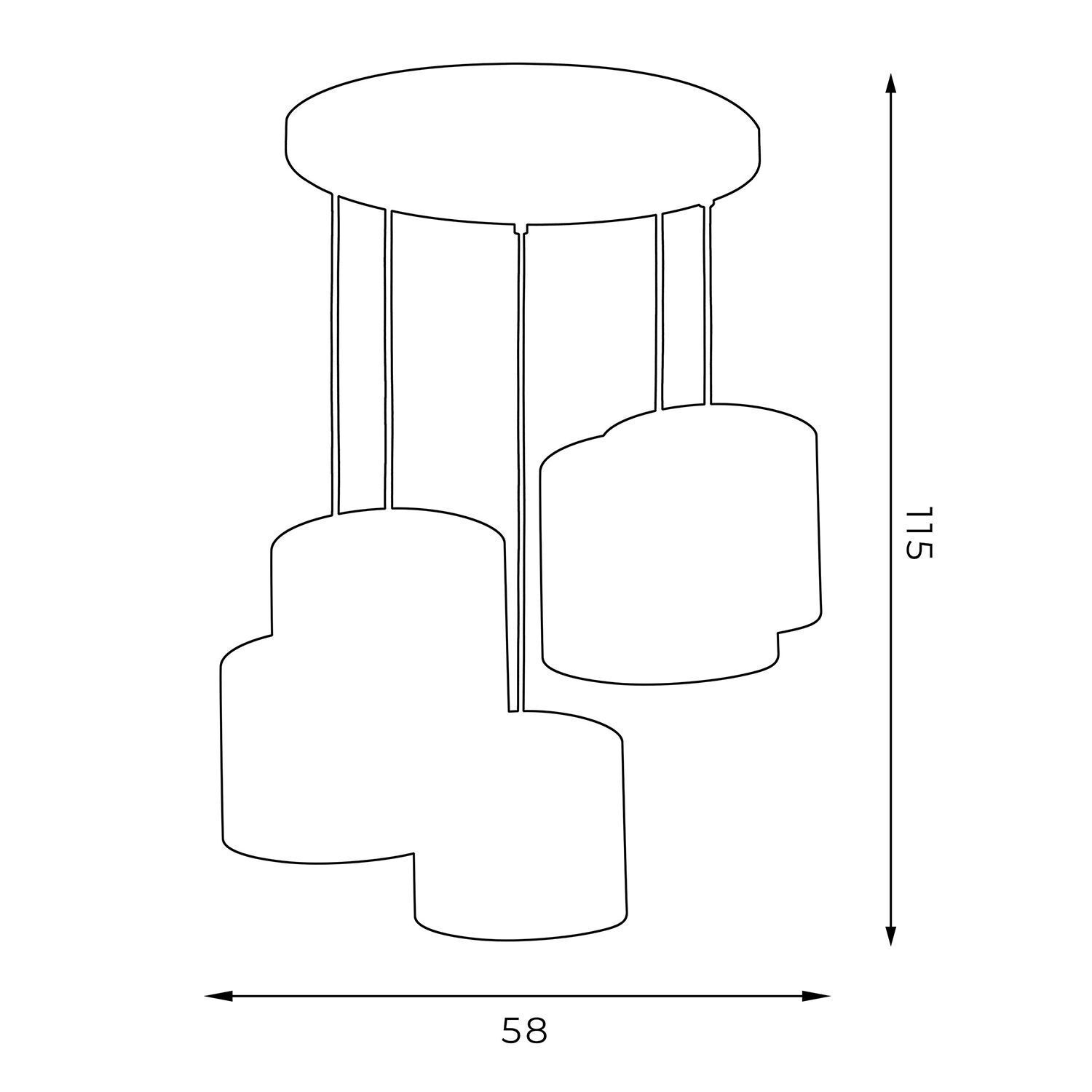 Lampe à suspendre Blanc Tissu Métal L:58 cm 5-flmg faible éblouissement