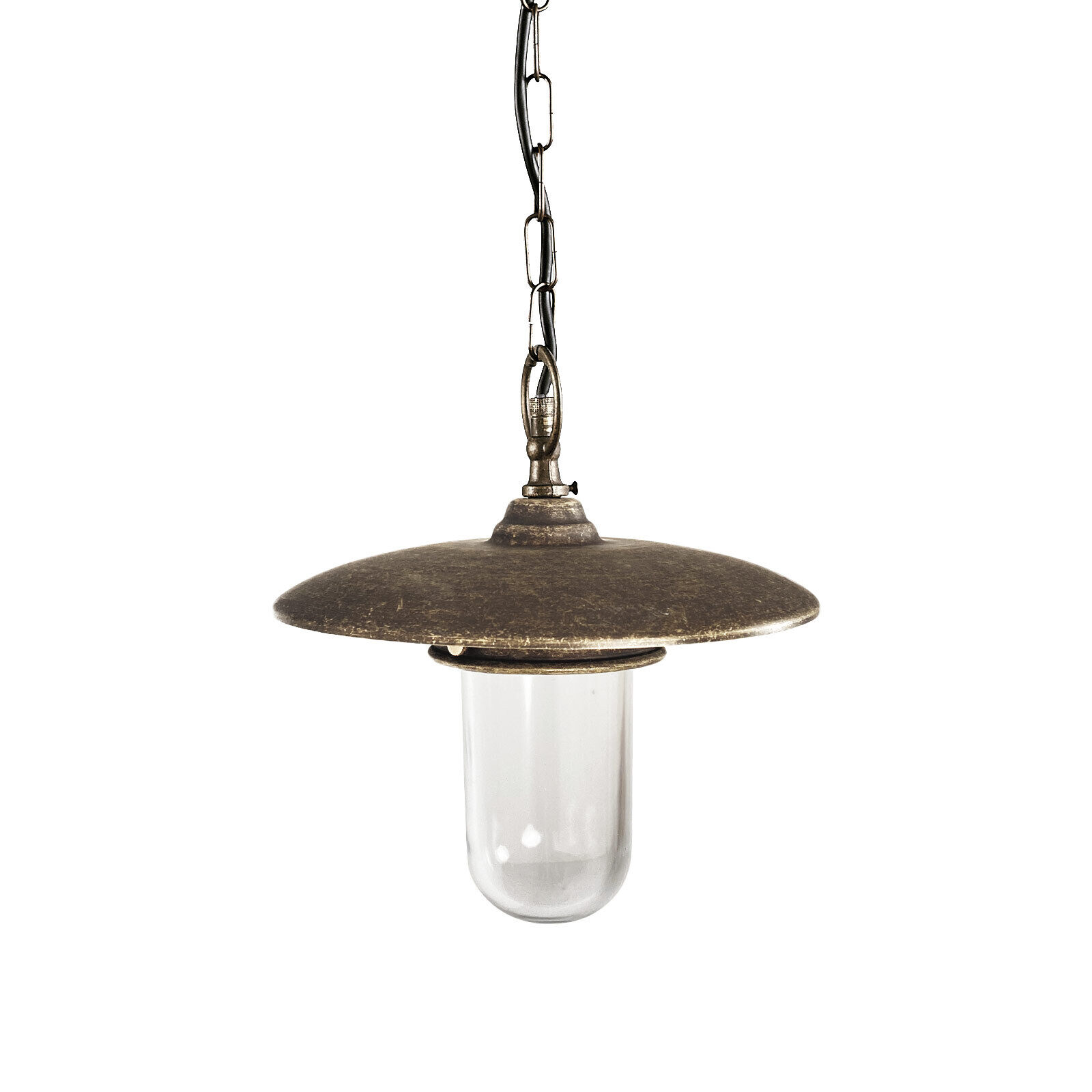 Suspension extérieure IP44 laiton verre E27 Ø 25 cm