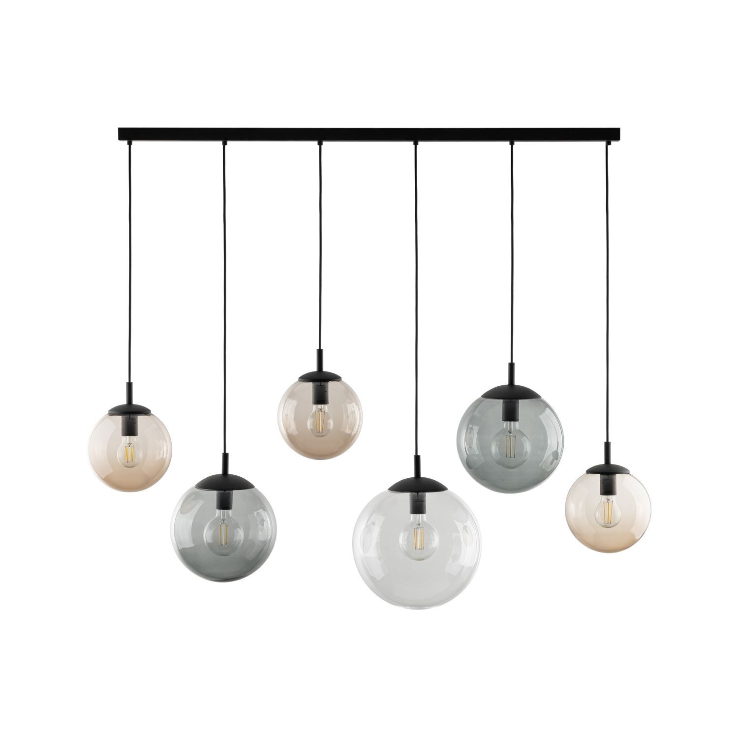 Lampe à suspendre verre fumé 130 cm de long H : max. 1,5 m réglable