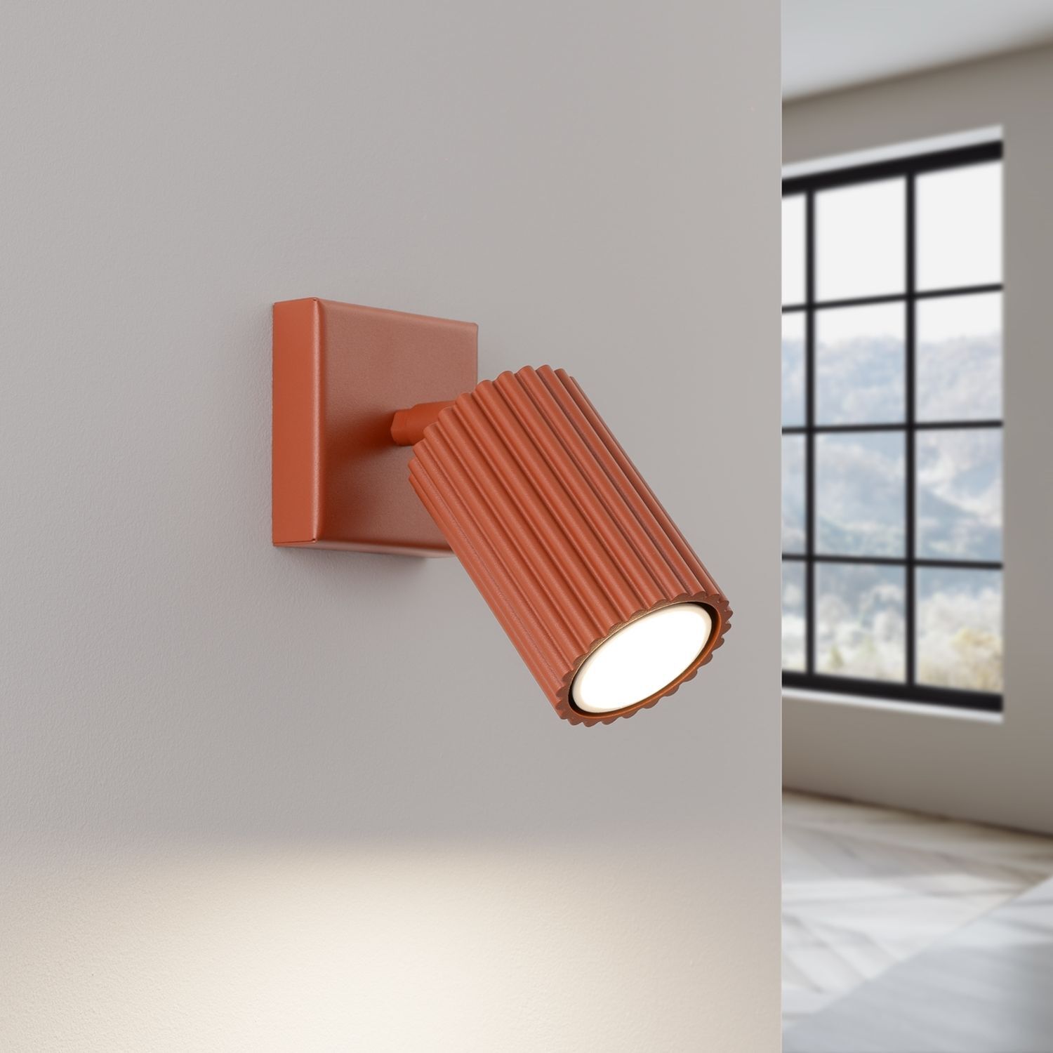 Spot mural GU10 L : 8 cm petit rouge orientable Moderne Aluminium