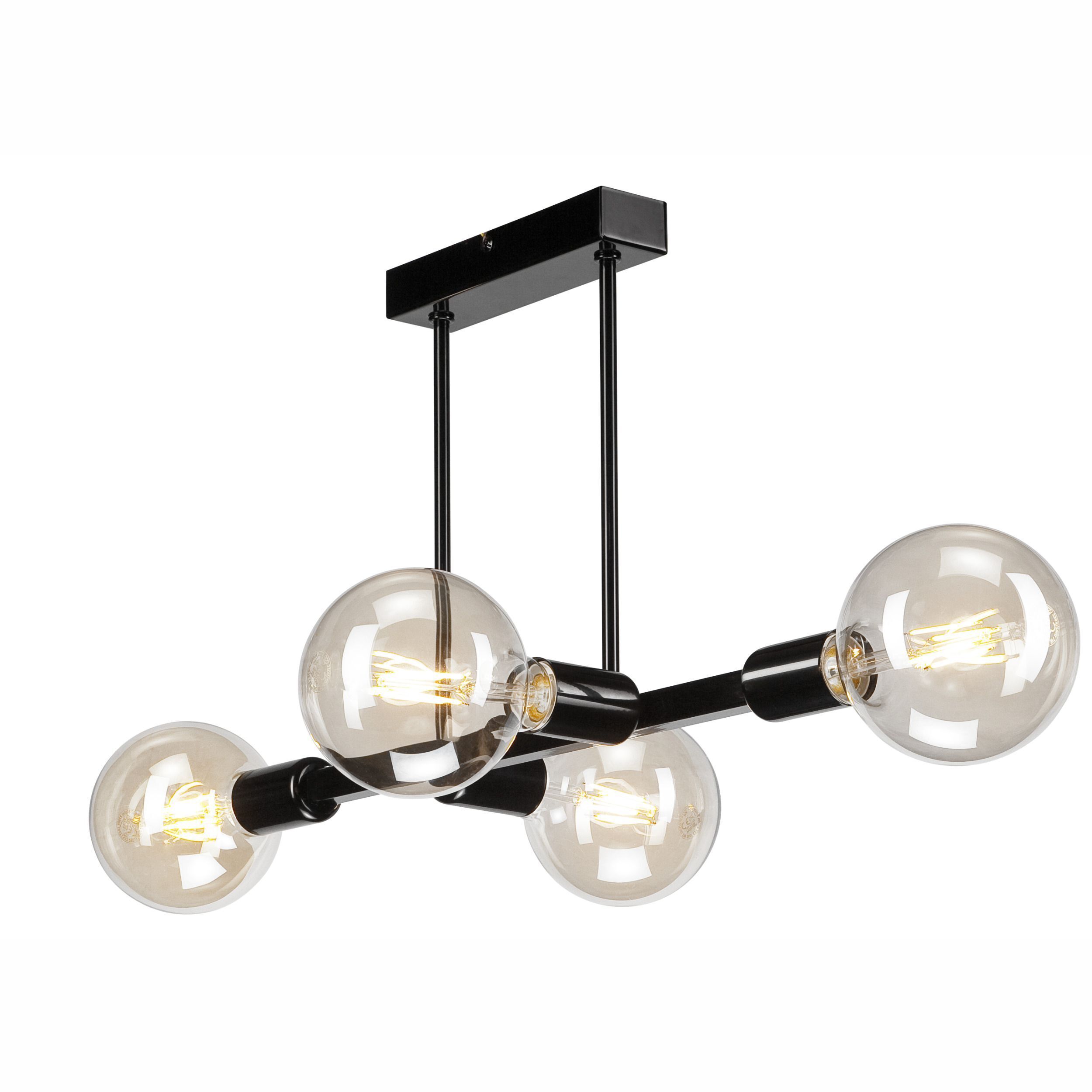Lampe de plafonnier salon métal noir pour 8x E27 Licht, Deckenventilator, Elektrisches Gerät, Lampe, Kronleuchter
