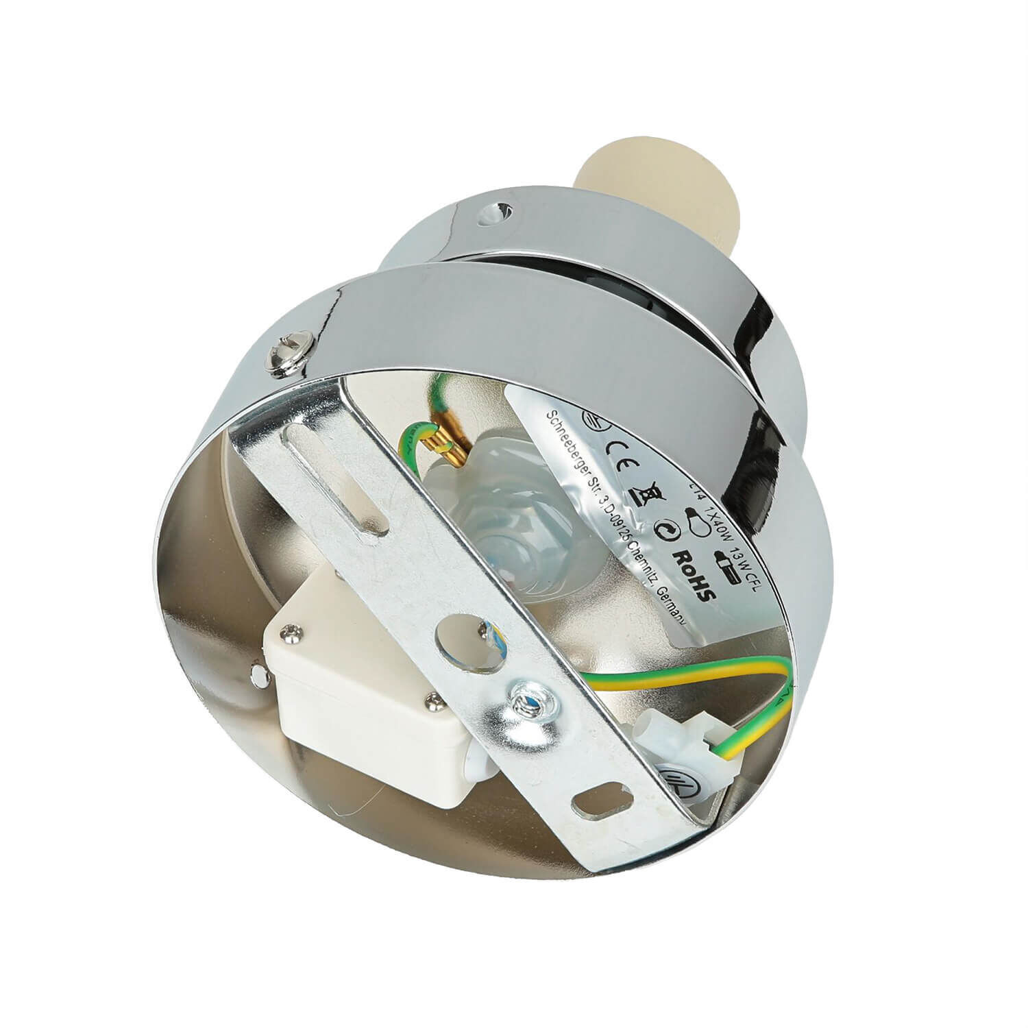 Plafonnier salle de bain chrome blanc E14 Plafonnier salle de bain chrome blanc E14