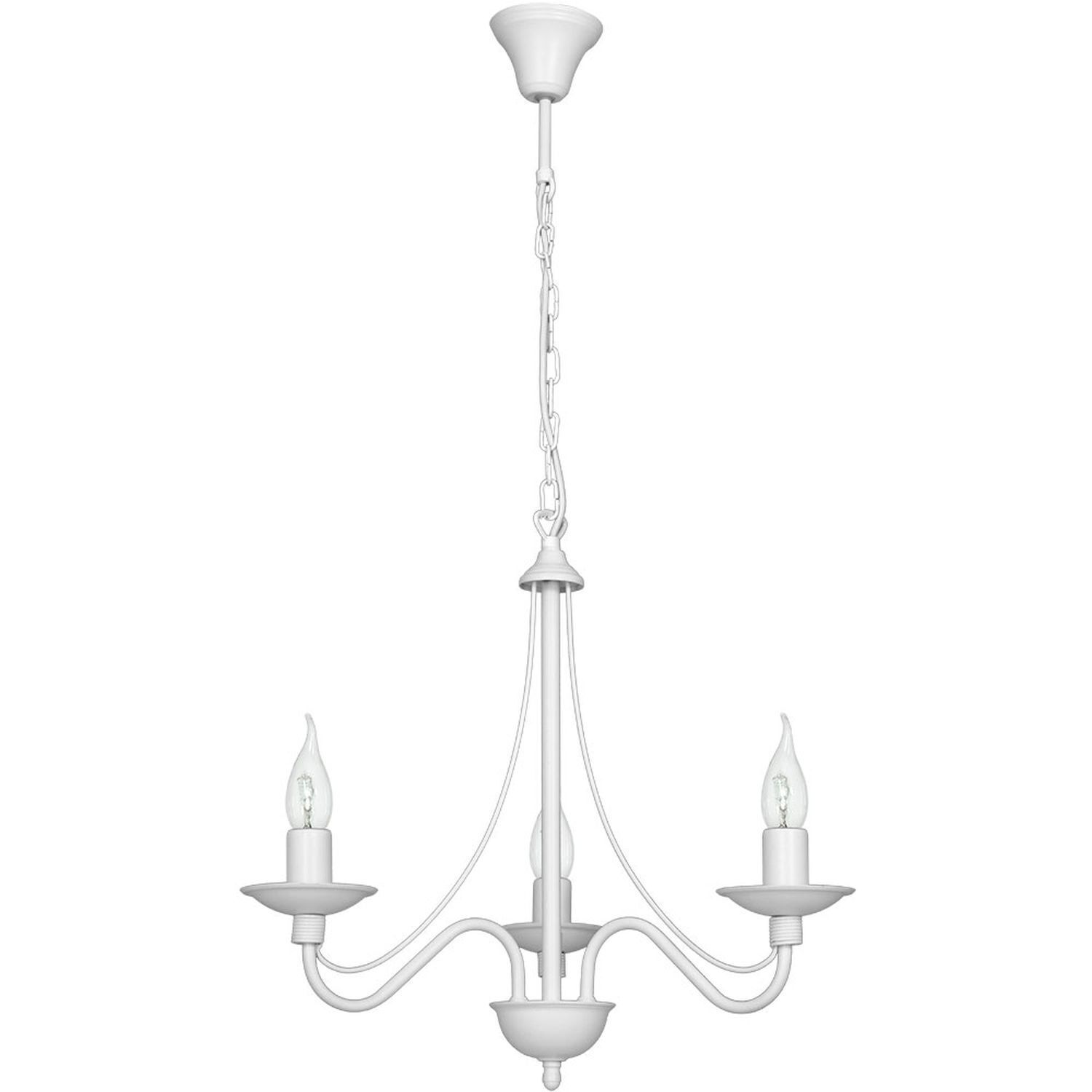 Petit lustre Blanc Métal Rustique Lampe