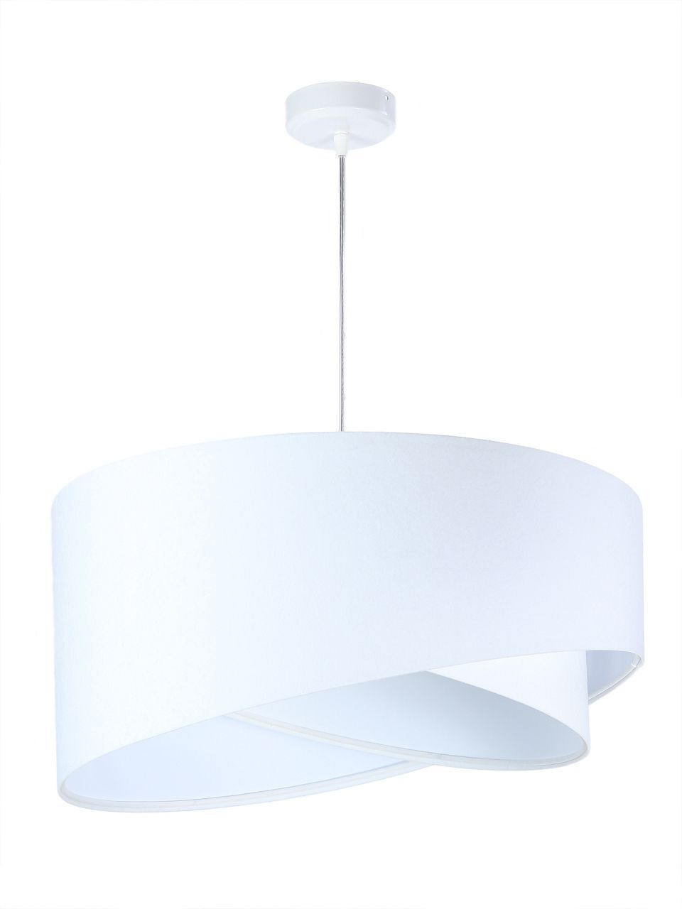 Lampe à suspendre Blanc E27 rond D : 50 cm Tissu aspect velours Moderne