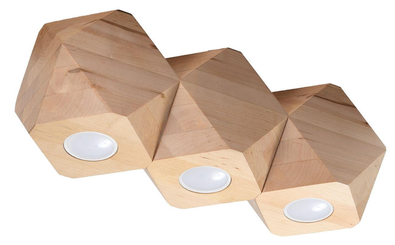 Plafonnier 3 flammes 36 cm petit bois GU10 confortable