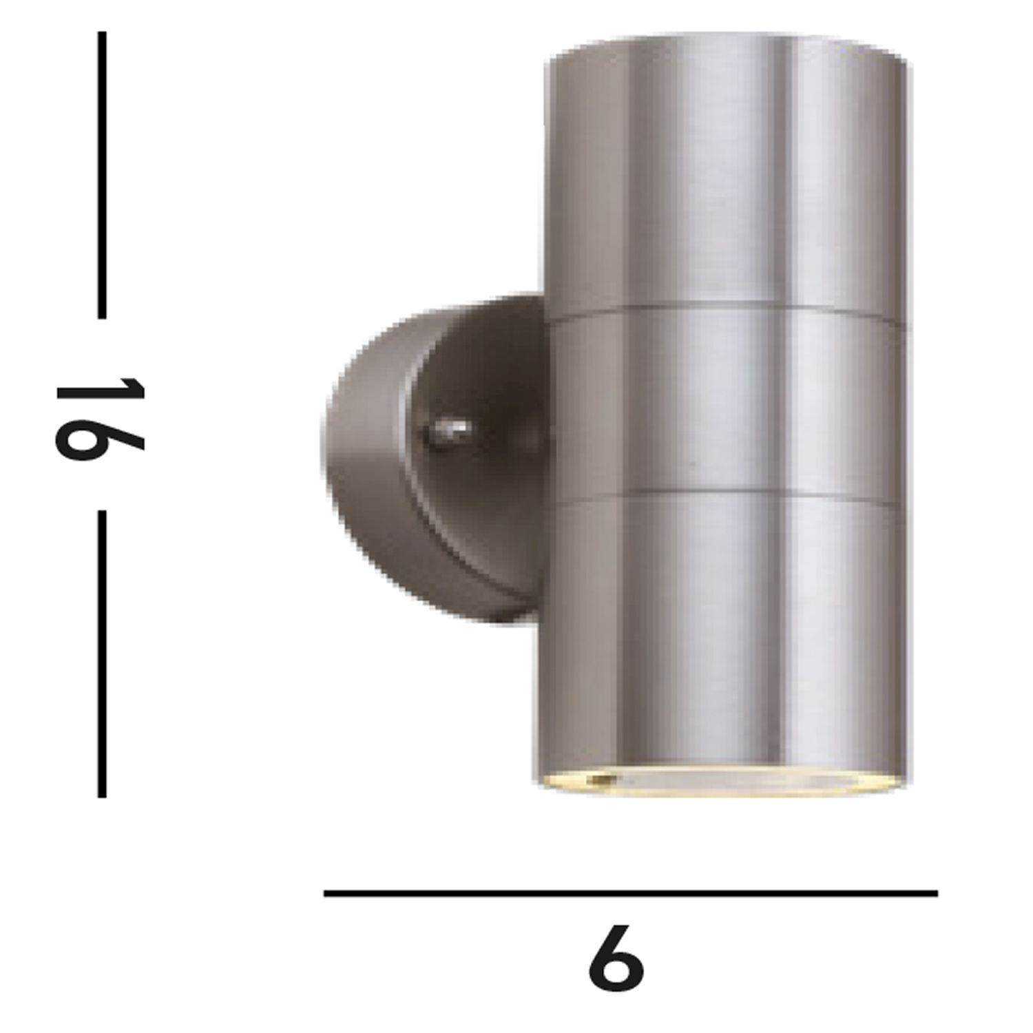 Up Down Applique extérieure acier IP44 GU10 H:16 cm 2-flmg