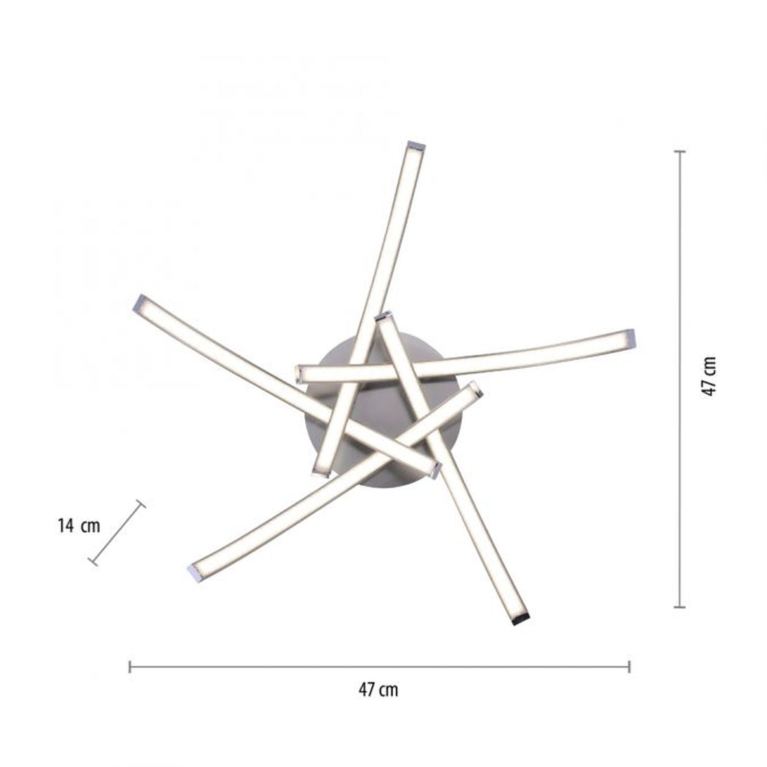 LED Deckenleuchte Metall in Stahl 3000 K 445 lm L:47 cm