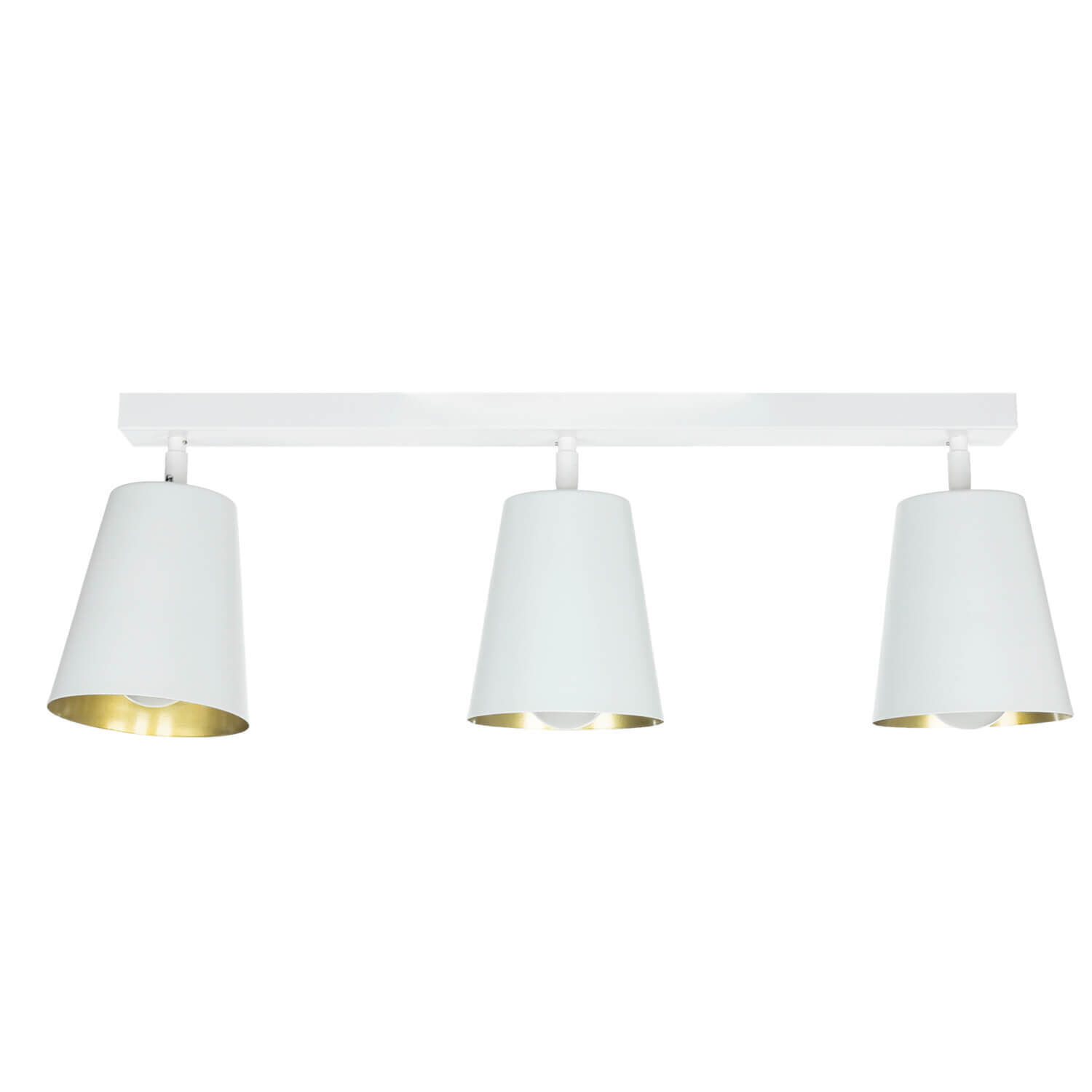 Spot de plafond blanc or métal 3 flammes rétro Leuchte, Lampe