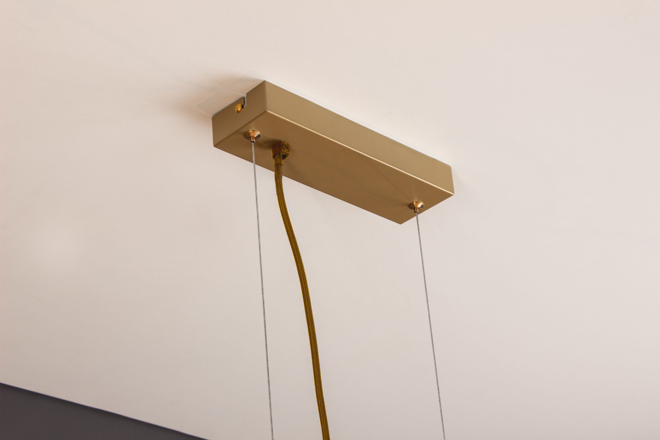 Lampe à suspendre en laiton champagne 144 cm G9 stylé