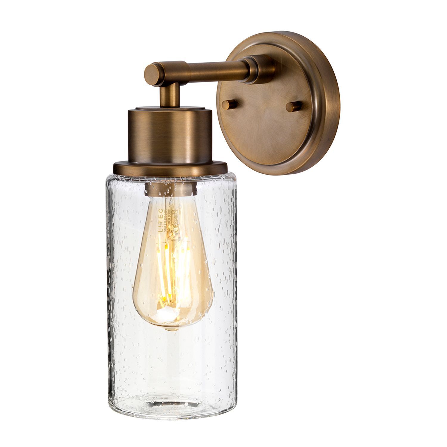 Lampe de salle de bain premium JUNIS en laiton Verre de pluie IP44