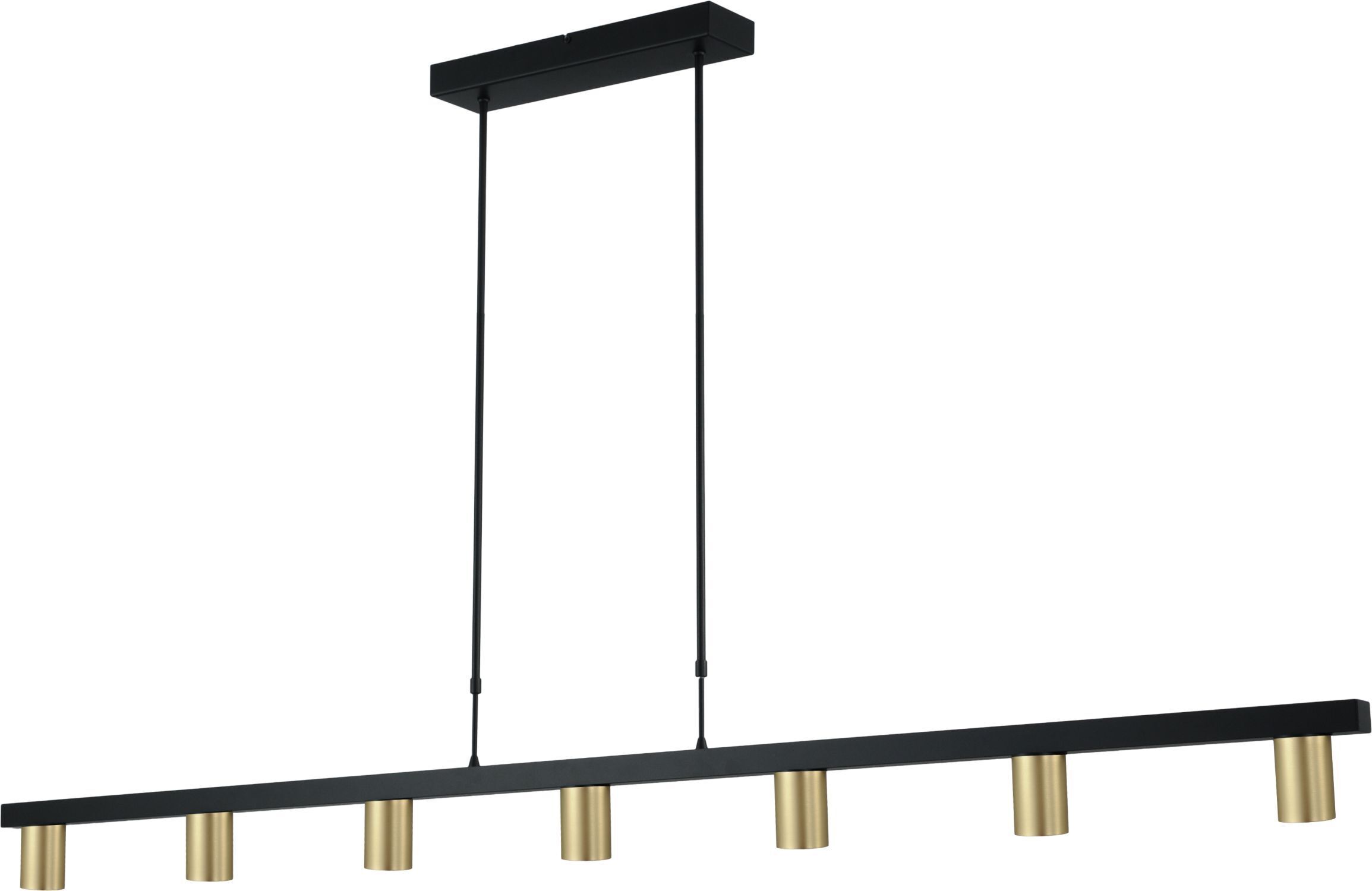 Grande lampe à suspendre 180 cm or noir 7 flammes GU10