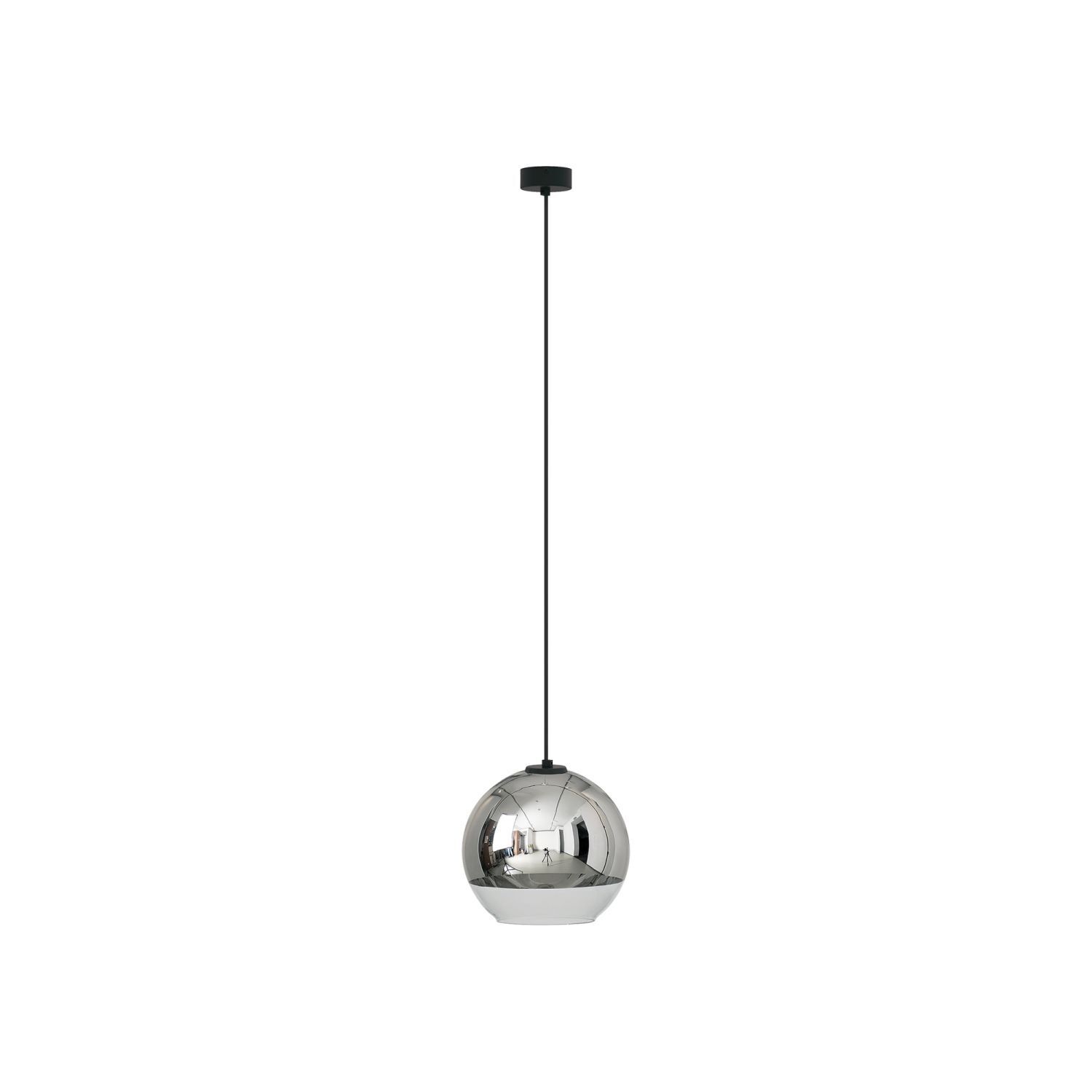 Suspension Abat-jour sphérique Chrome Ø 25 cm Métal Verre E27