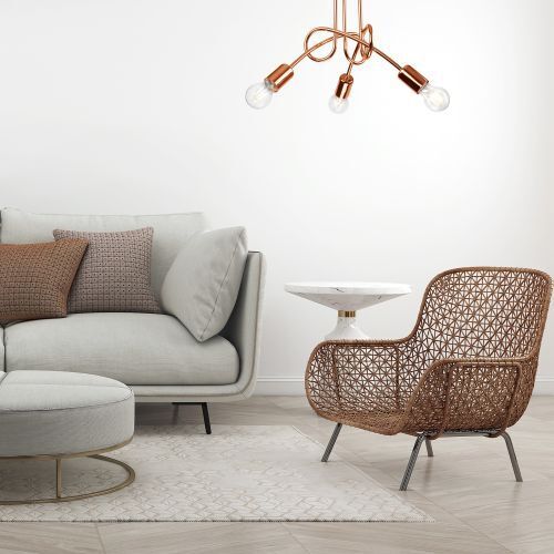 Plafonnier moderne en cuivre Lampe de salon