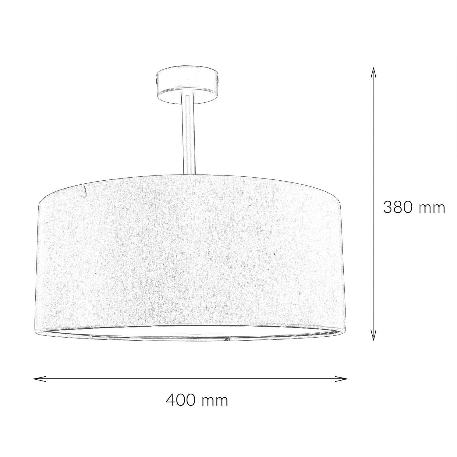 Lampe de plafonnier ronde Abat-jour en tissu pétrole E27 Ø40 cm