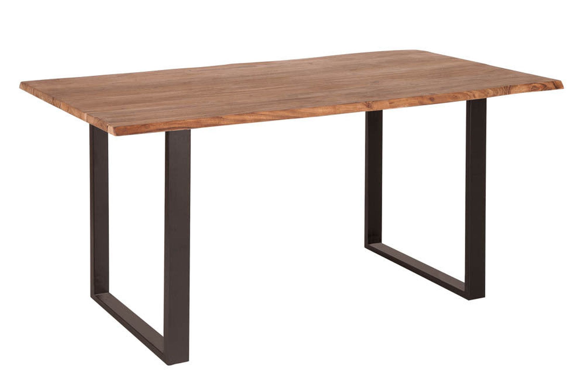 Table de salle à manger en bois d'acacia et métal avec arête d'arbre 160 x 90 cm Moebel, Tabelle, Esstisch, Schreibtisch, Kaffeetisch
