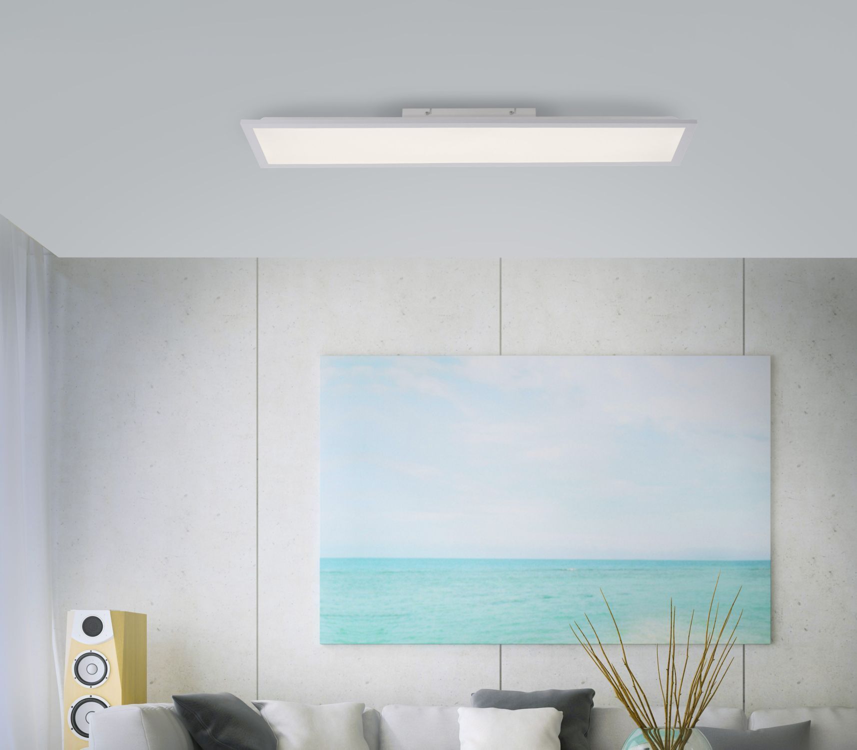 Plafonnier blanc à LED plat à faible éblouissement 100 cm 2430 lm