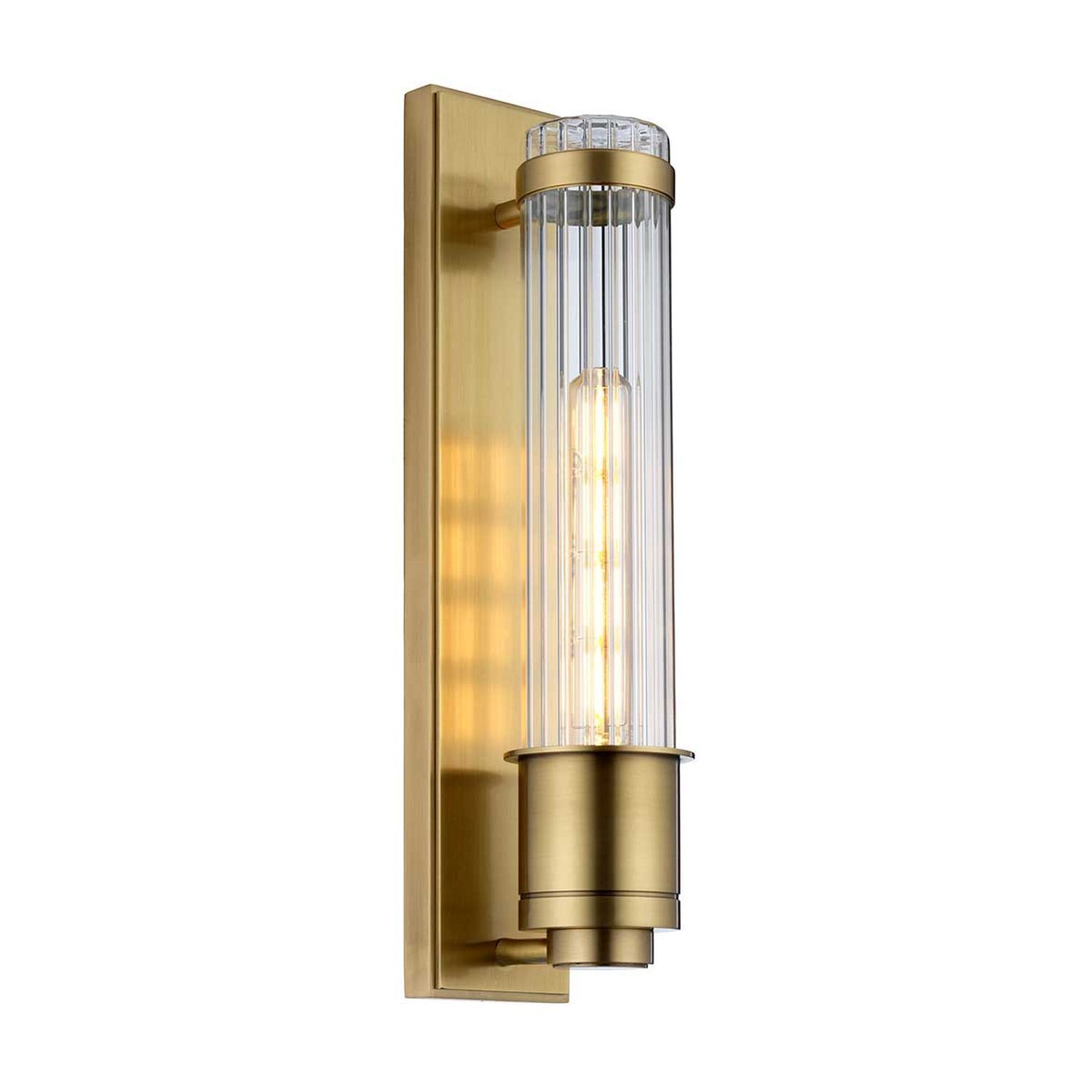 Lampe de salle de bain murale G9 LED IP44 3000 K 40 cm de haut en laiton antique