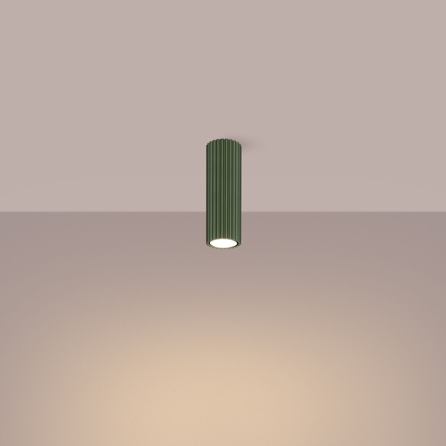 Deckenleuchte schmal Ø 6,5 cm H: 40 cm Aluminium in Grün GU10 Deckenleuchte